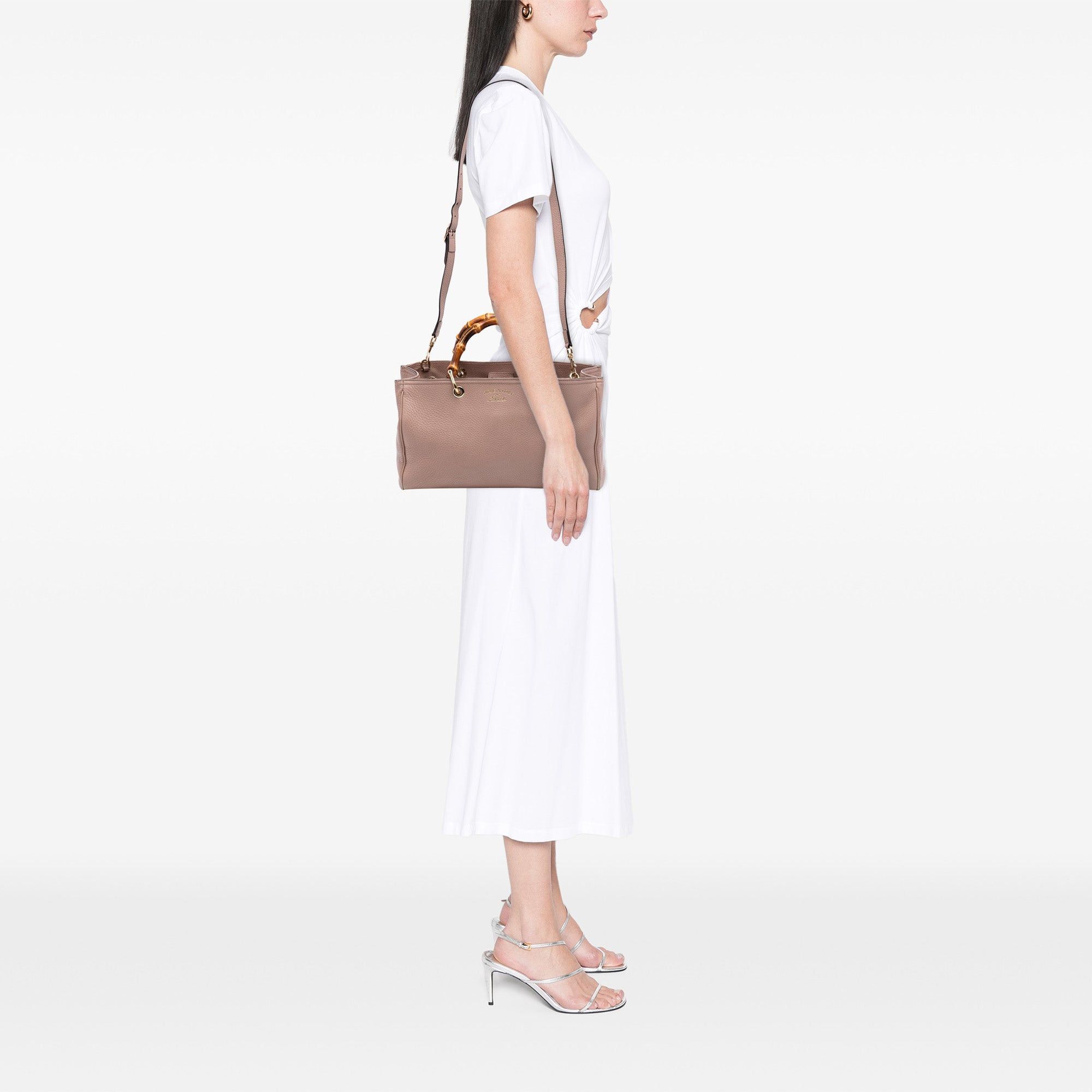 Gucci Medium Calfskin Bamboo Shopper Satchel Size ONE SIZE - 7 Thumbnail