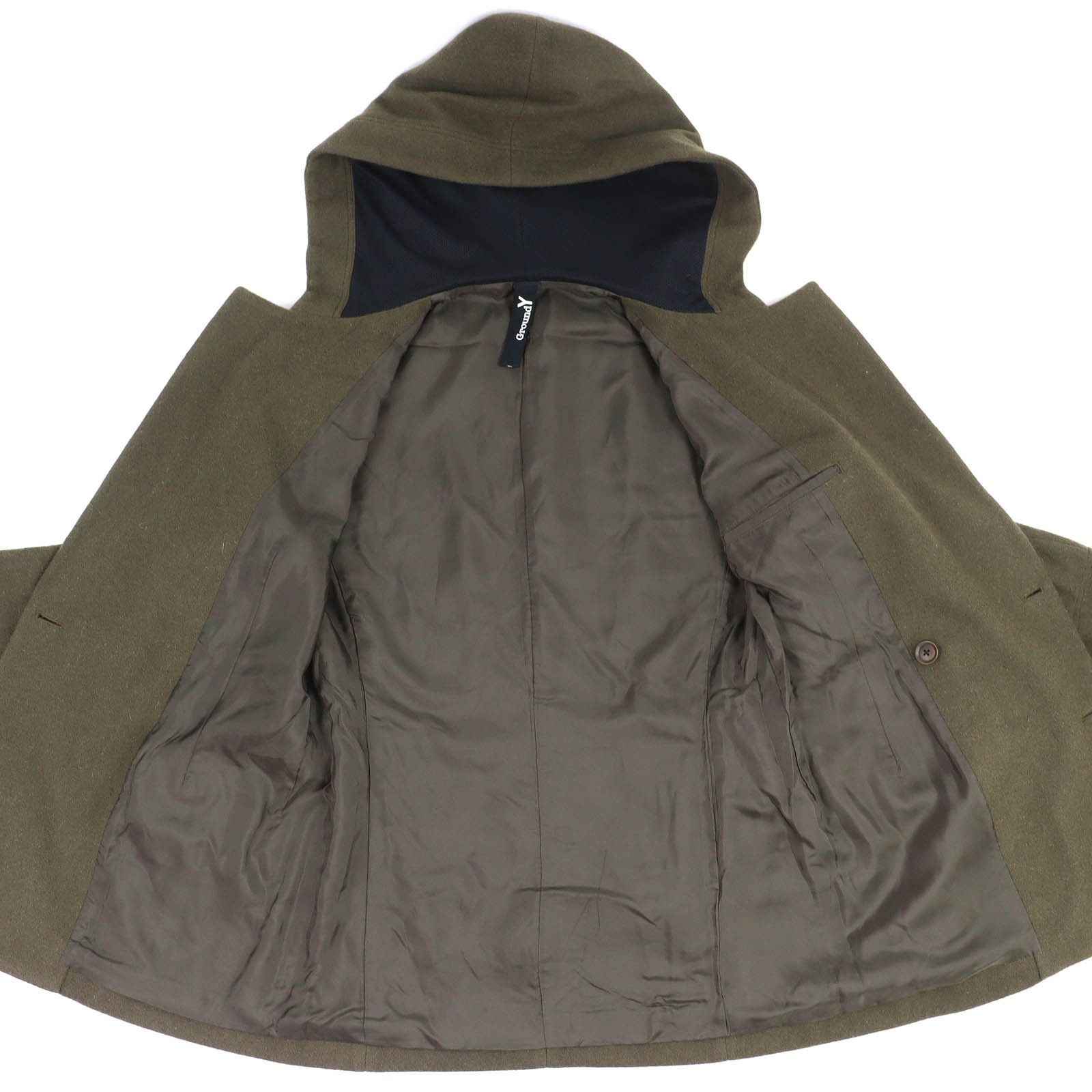Other Other Ground Y Wool Gabardine Hooded Double Coat Textile Outerwear GJ-C09-102 DUTY FREE for USA Size ONE SIZE - 4 Thumbnail