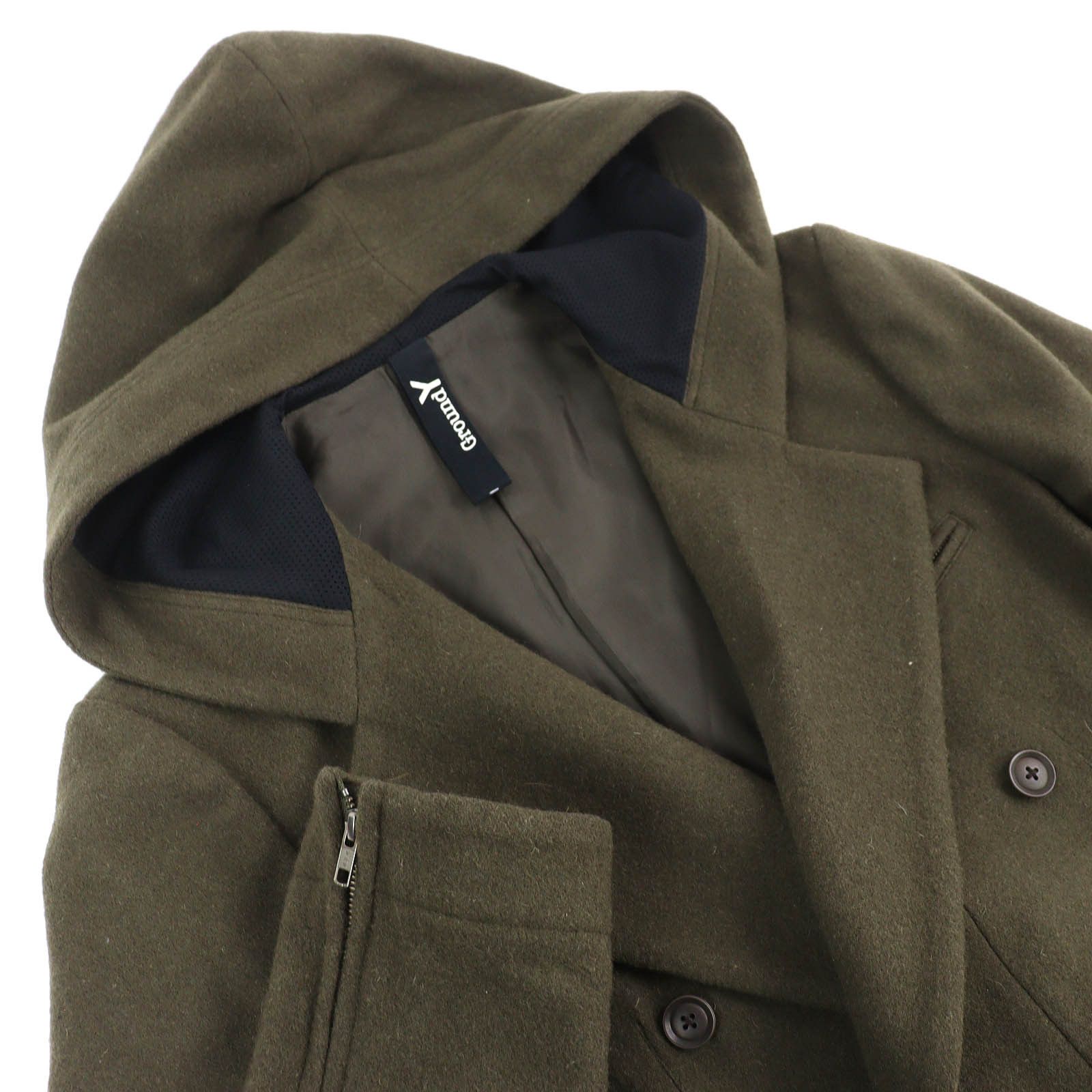 Other Other Ground Y Wool Gabardine Hooded Double Coat Textile Outerwear GJ-C09-102 DUTY FREE for USA Size ONE SIZE - 3 Thumbnail