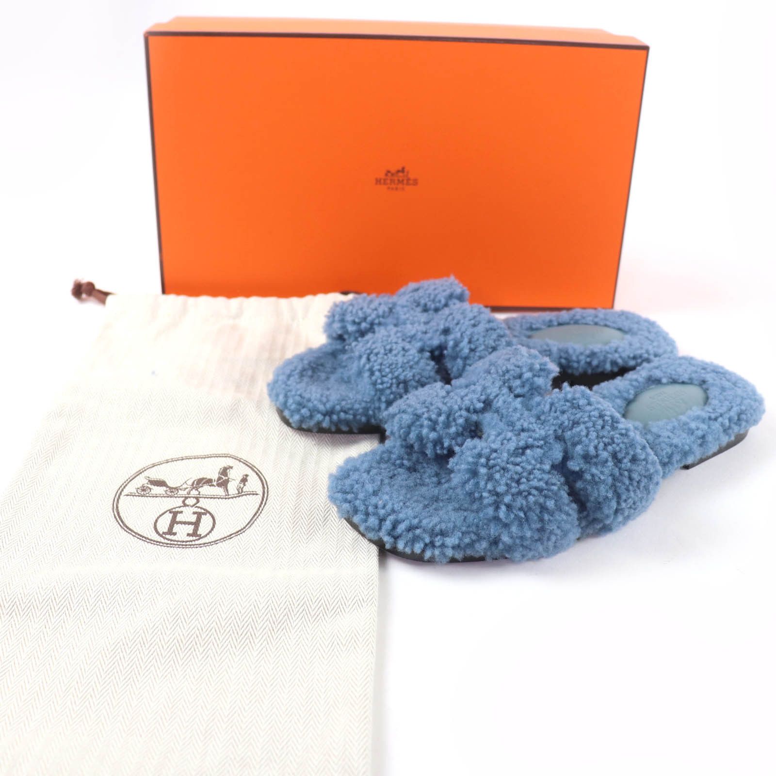 Hermes Hermes Hermes Oran Mouton Flats Fur Shoes DUTY FREE for USA Size ONE SIZE - 2 Thumbnail
