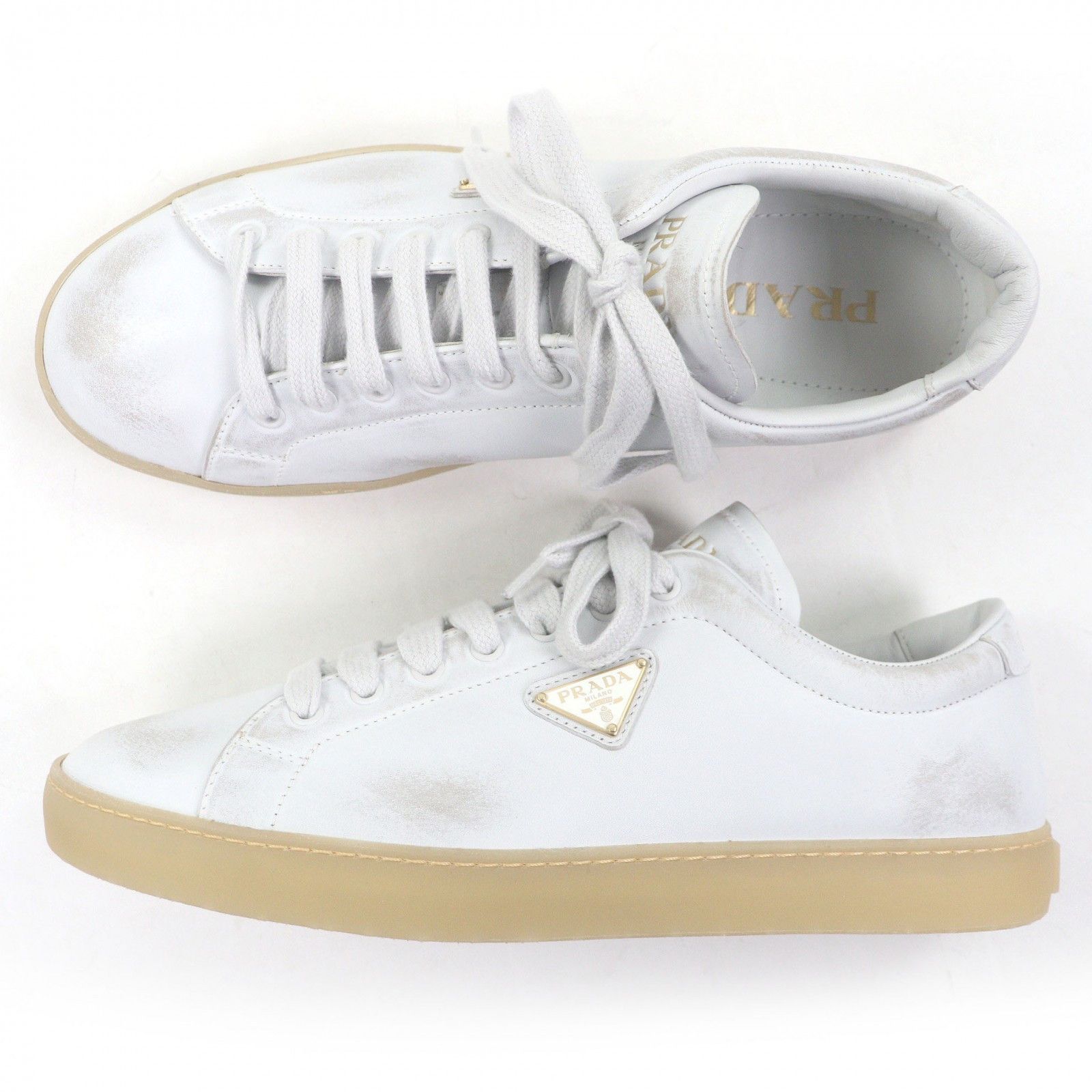Prada Prada Prada Leather Sneakers Leather Shoes DUTY FREE for USA Size ONE SIZE - 4 Thumbnail