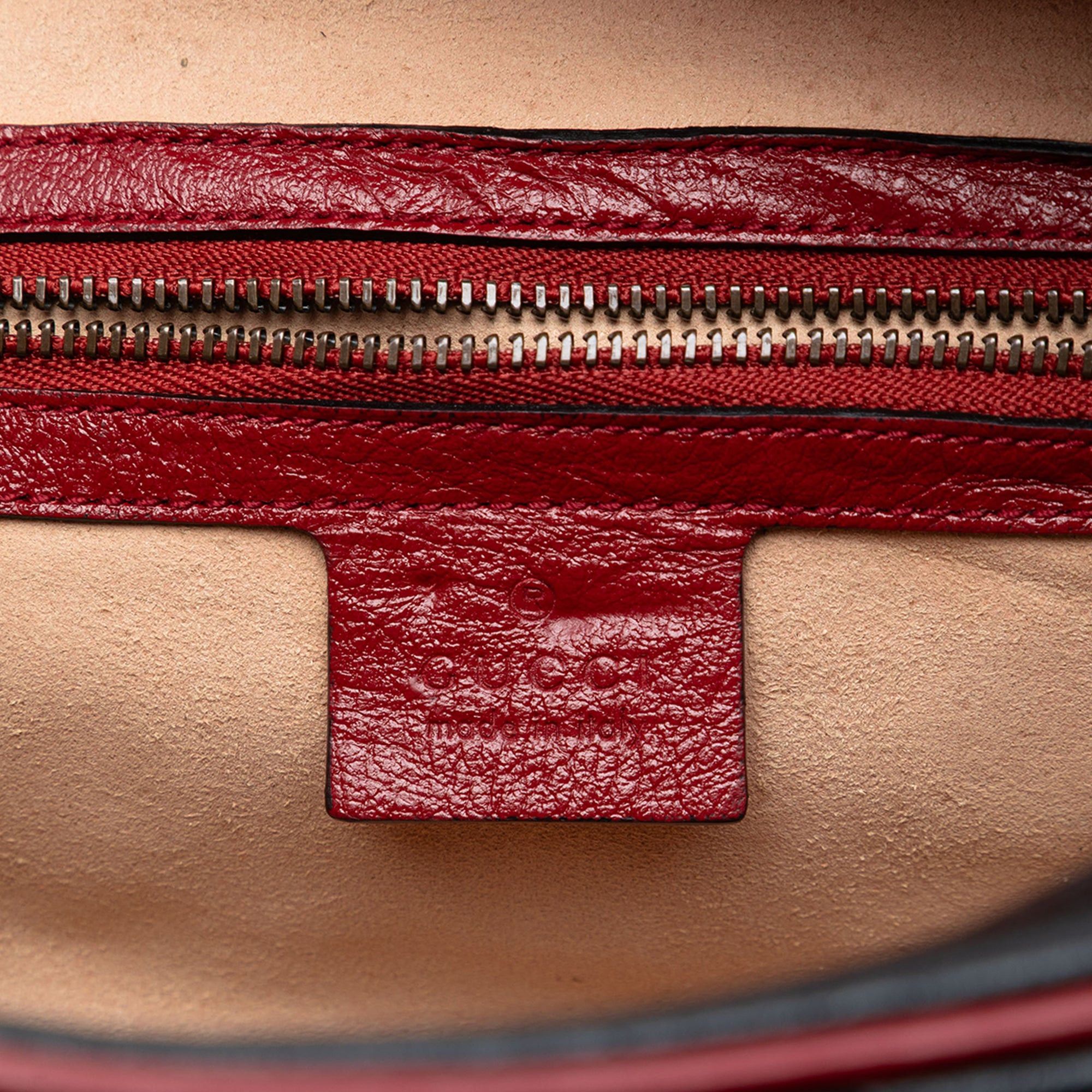 Gucci Small GG Marmont Matelasse Diagonal Leather Torchon Bamboo Satchel Size ONE SIZE - 5 Thumbnail