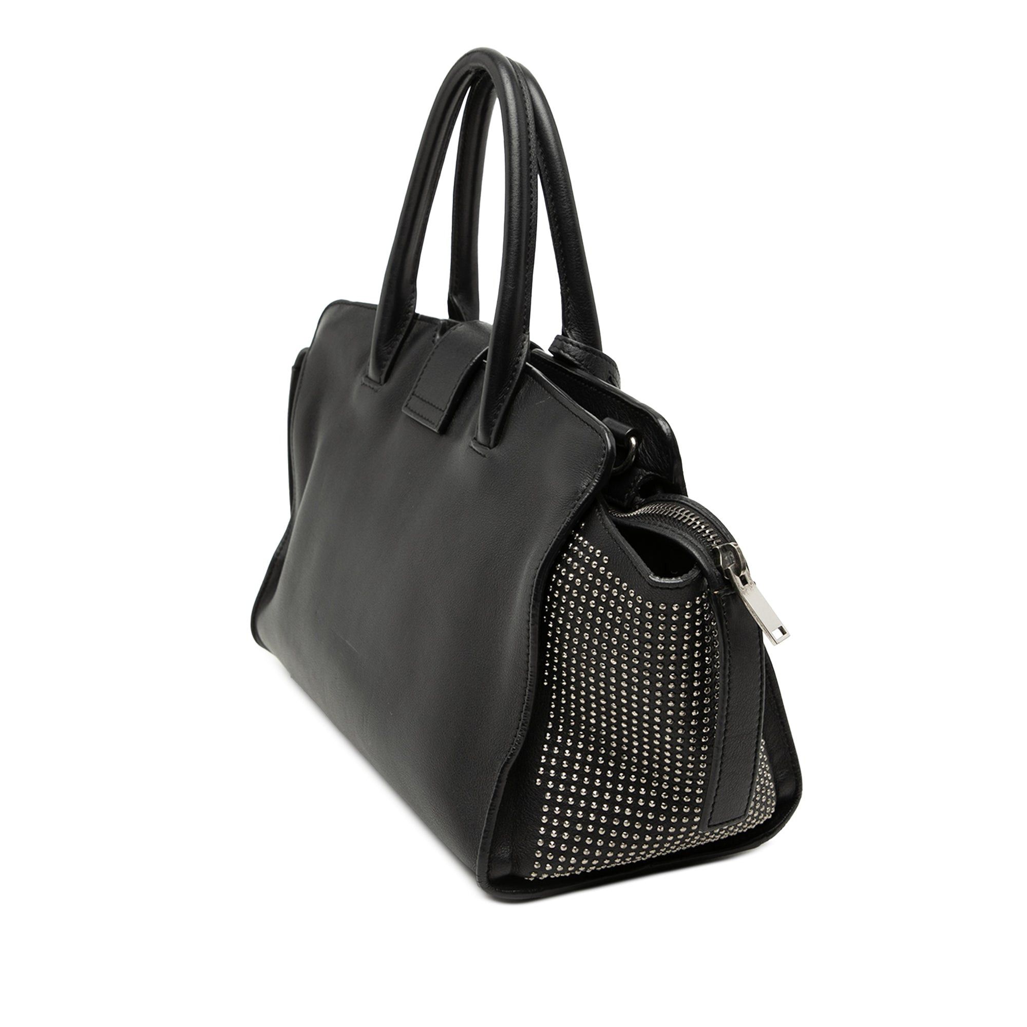 Saint Laurent Paris Baby Studded Leather Monogram Downtown Cabas Satchel Size ONE SIZE - 2 Thumbnail