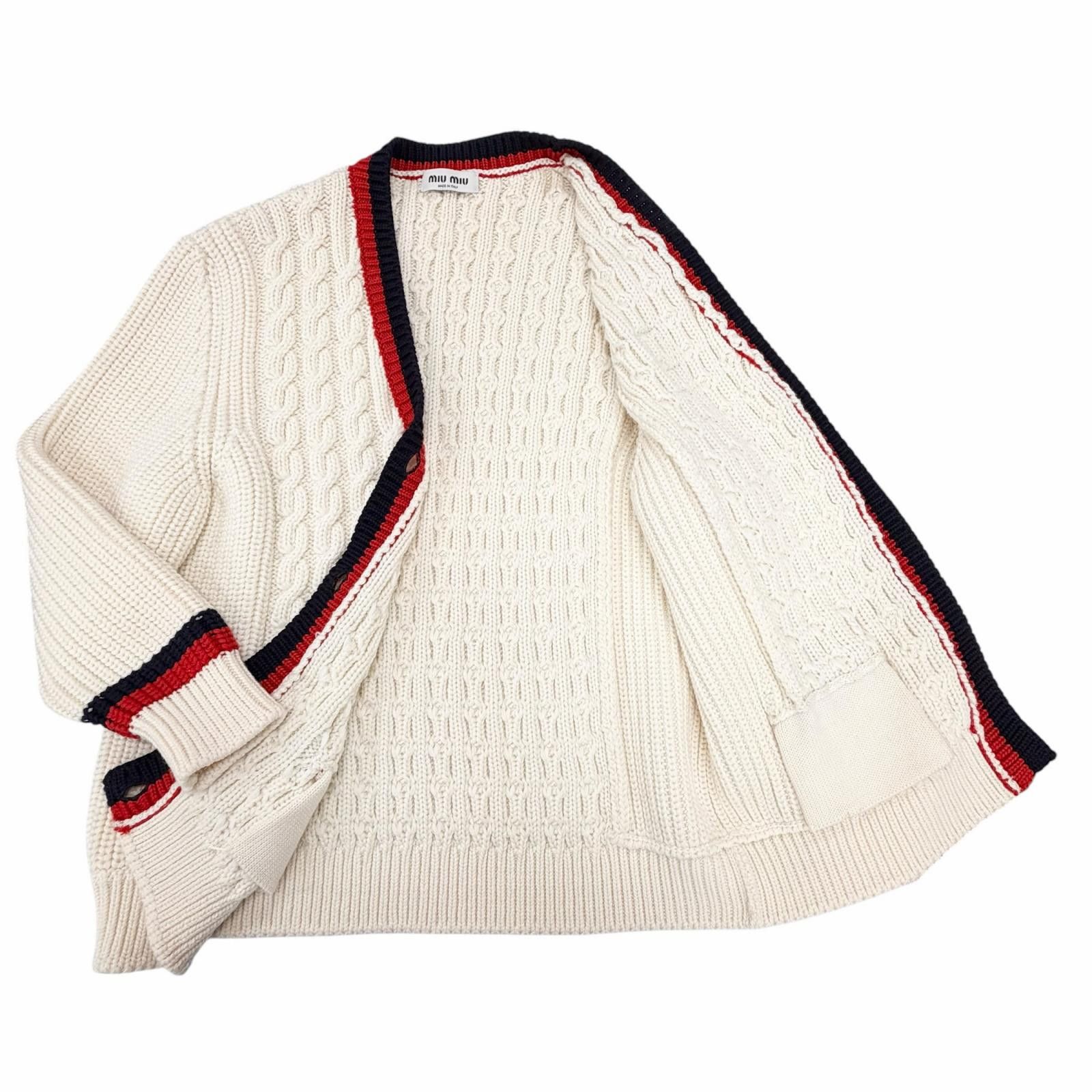 Miu Miu Miu Miu Miu Miu Wool Cardigan Textile Tops MMF665 DUTY FREE for USA Size ONE SIZE - 4 Thumbnail