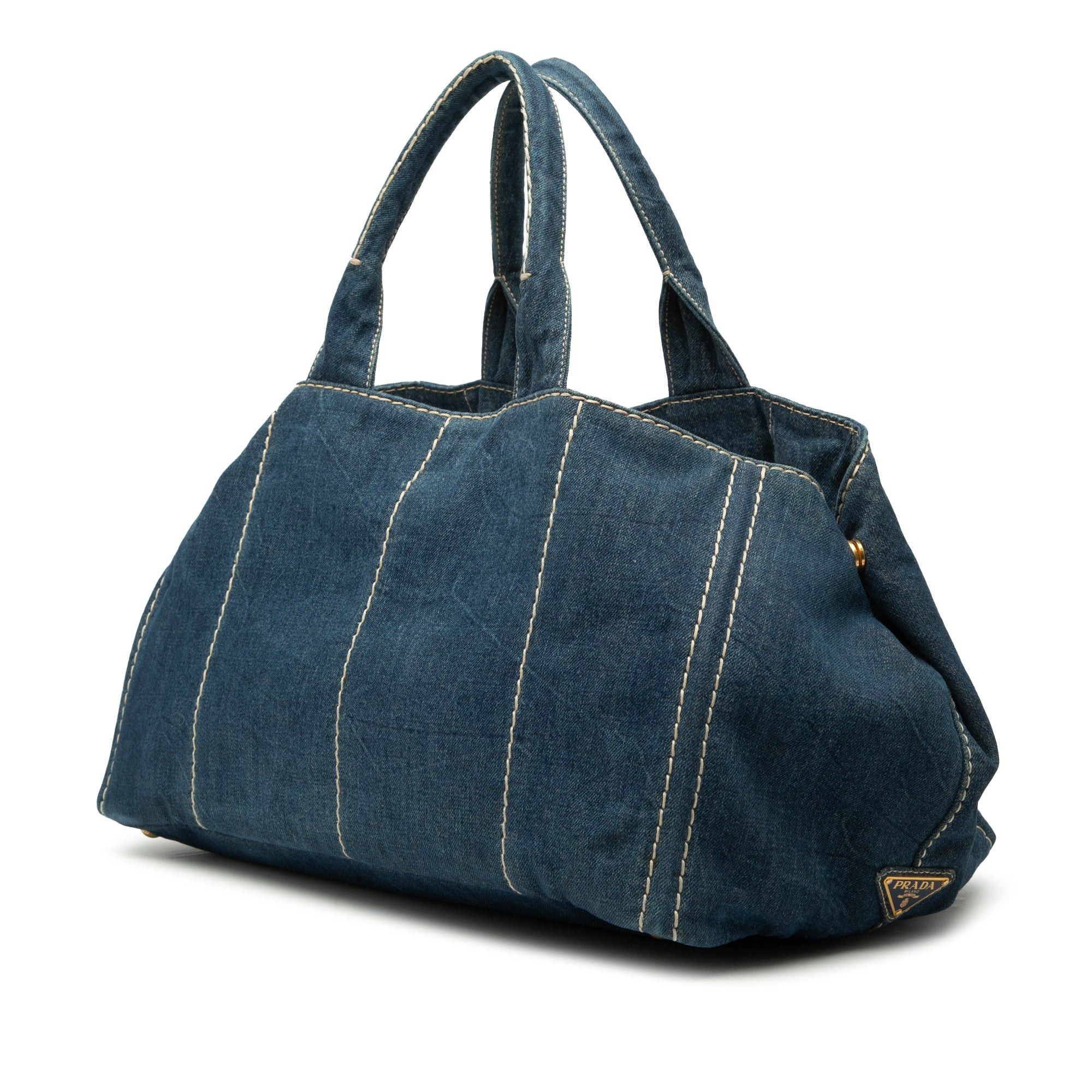 Prada Large Denim Canapa Logo Satchel Size ONE SIZE - 2 Thumbnail