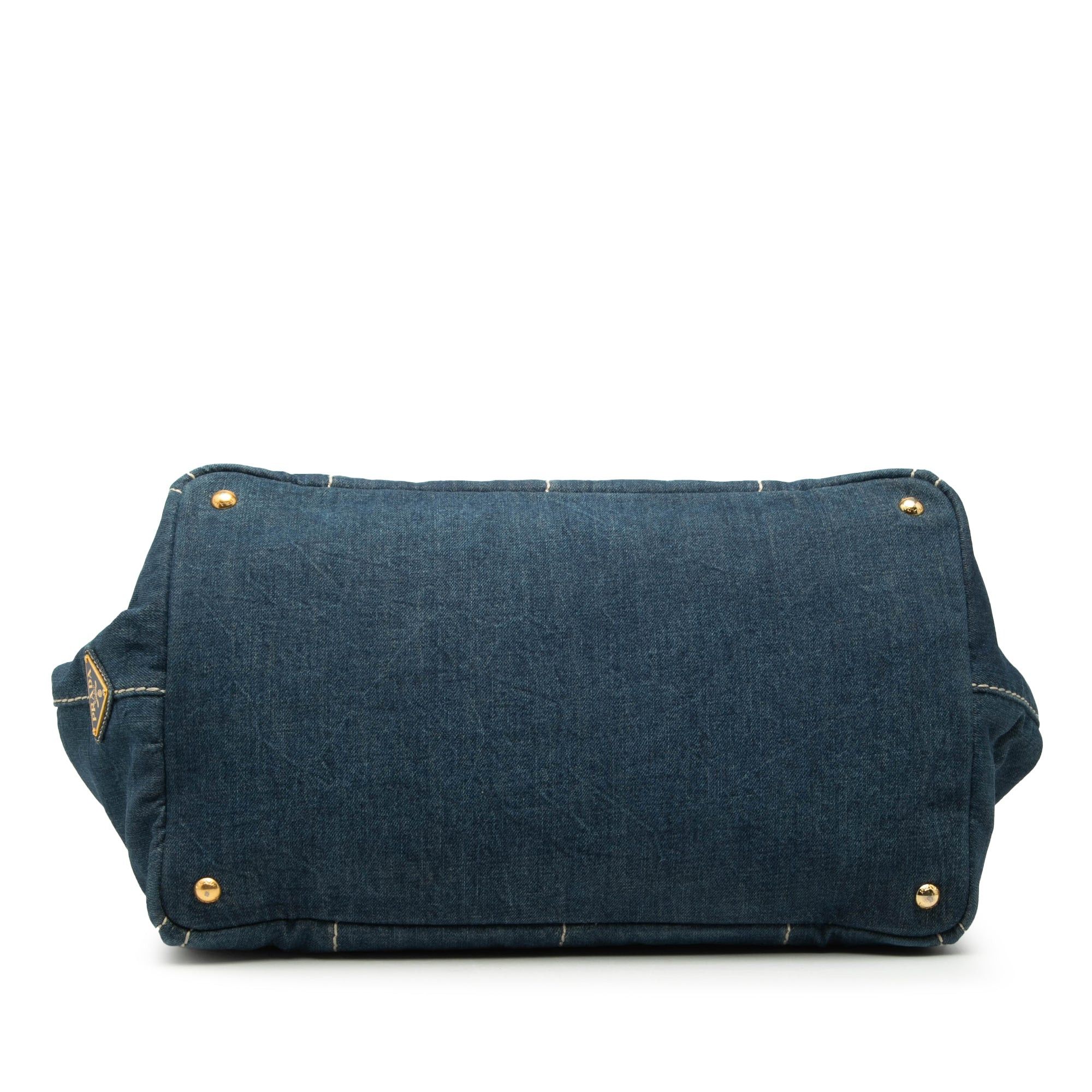 Prada Large Denim Canapa Logo Satchel Size ONE SIZE - 3 Thumbnail