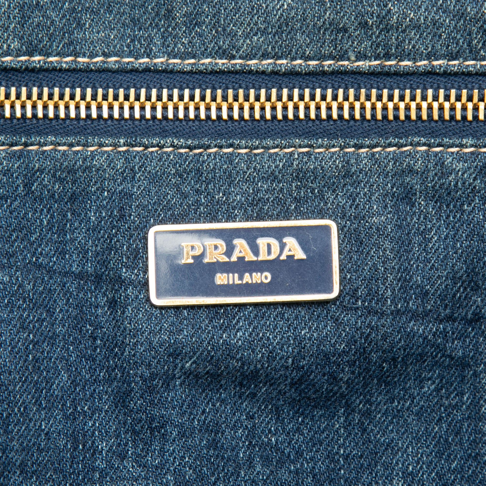 Prada Large Denim Canapa Logo Satchel Size ONE SIZE - 5 Thumbnail