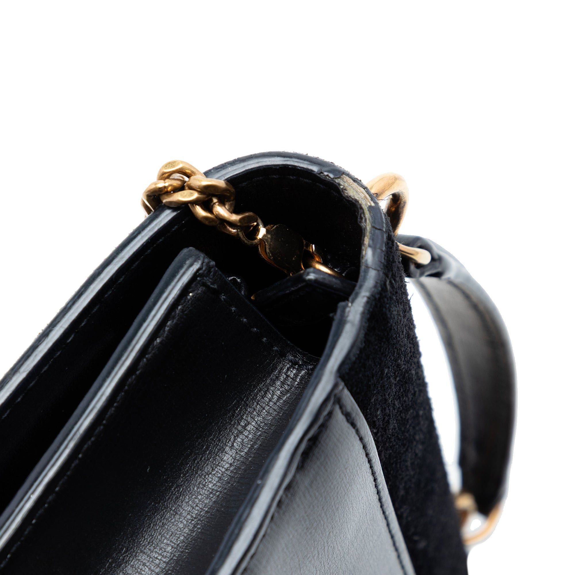 Saint Laurent Paris Medium Suede and Calfskin Monogram Sunset Top Handle Bag Size ONE SIZE - 4 Thumbnail