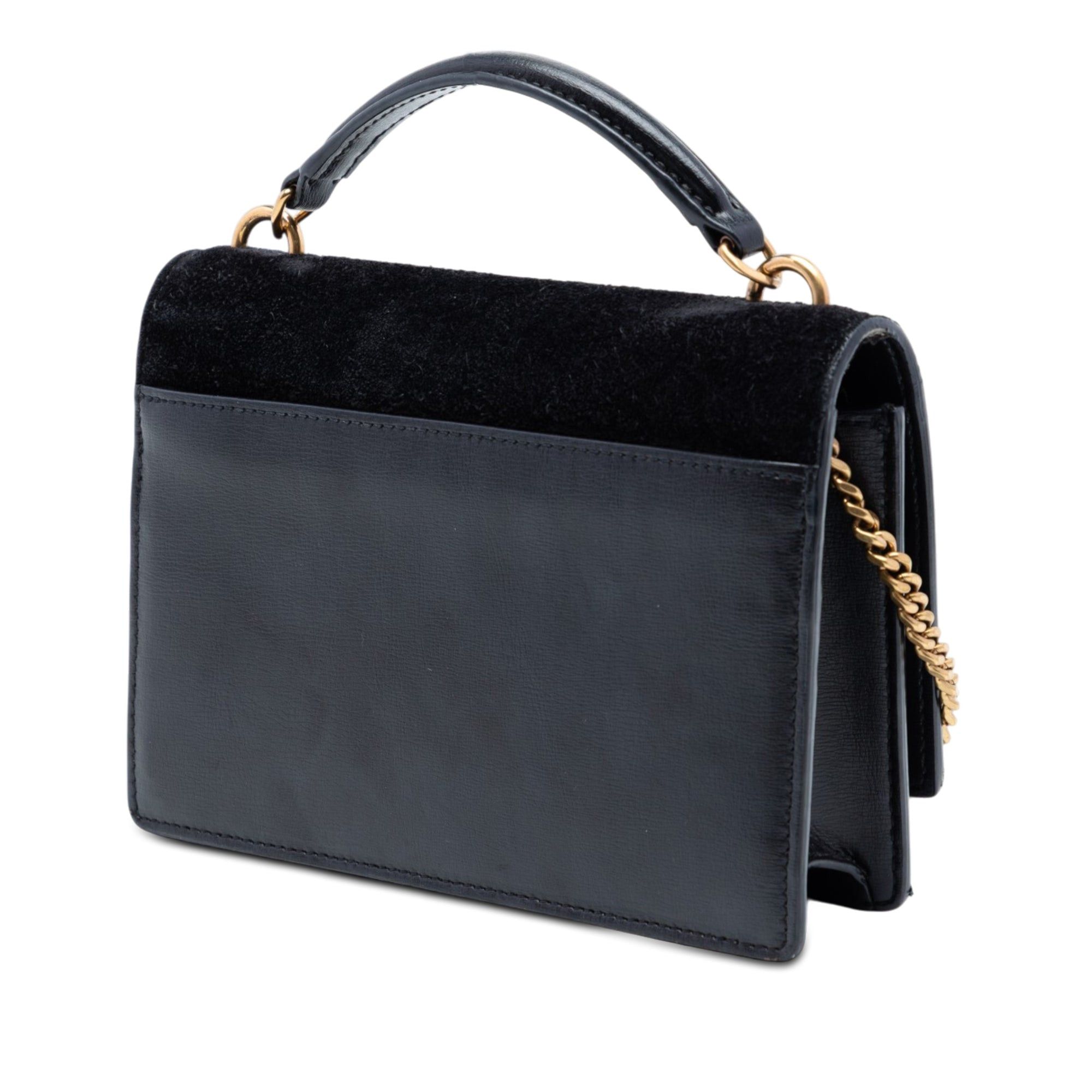 Saint Laurent Paris Medium Suede and Calfskin Monogram Sunset Top Handle Bag Size ONE SIZE - 2 Thumbnail