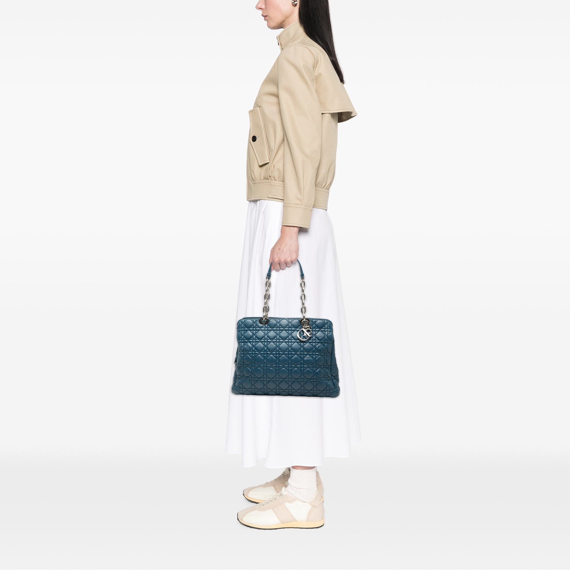 Dior Large Lambskin Cannage Soft Zipped Lady Dior Shopping Tote Size ONE SIZE - 7 Thumbnail