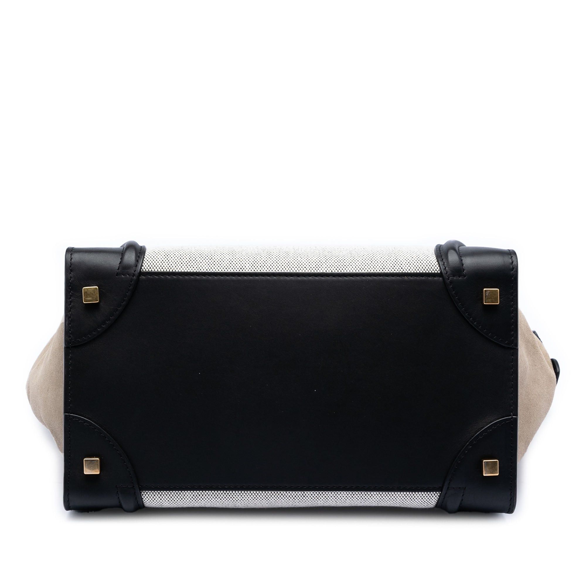 Celine Mini Canvas and Suede Tricolor Luggage Tote Size ONE SIZE - 3 Thumbnail