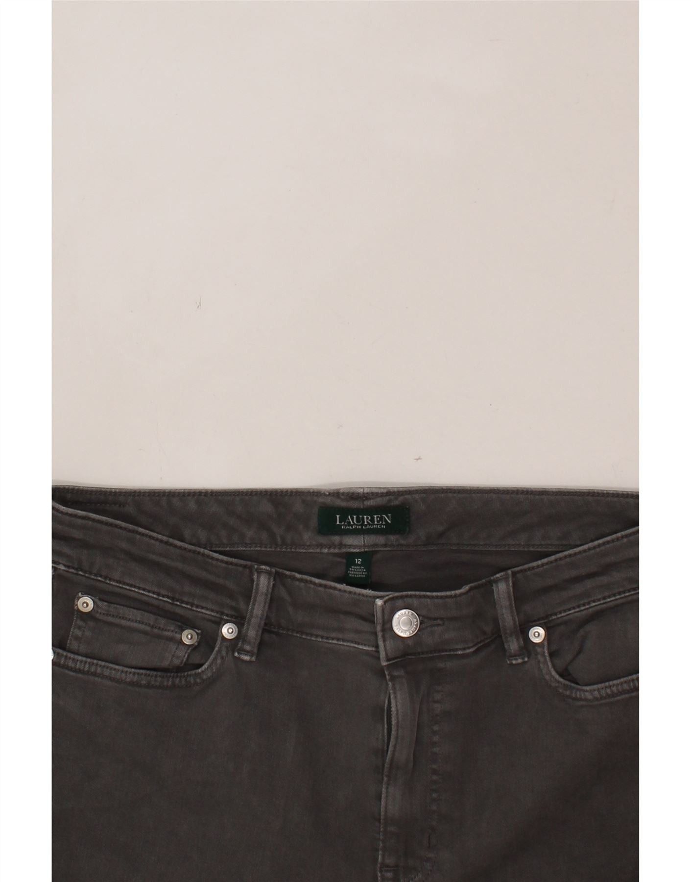 Ralph Lauren Womens Skinny Jeans US 12 Large W34 L26 Grey Cotton Size 24" / US 00 / IT 34 - 3 Thumbnail