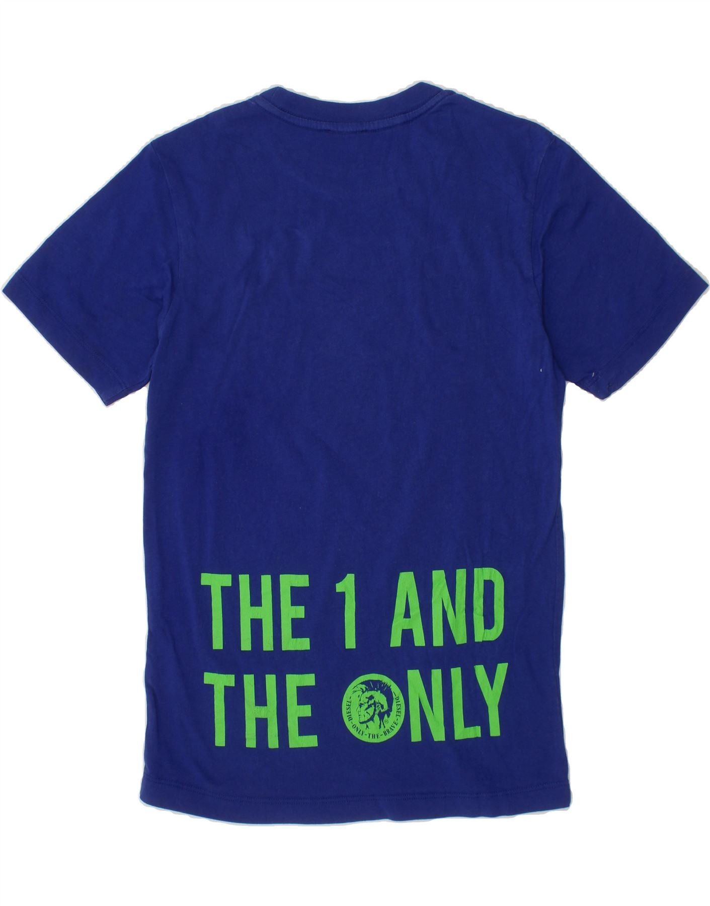 Diesel Boys Graphic T-Shirt Top 9-10 Years Blue Cotton Size M / US 6-8 / IT 42-44 - 2 Thumbnail