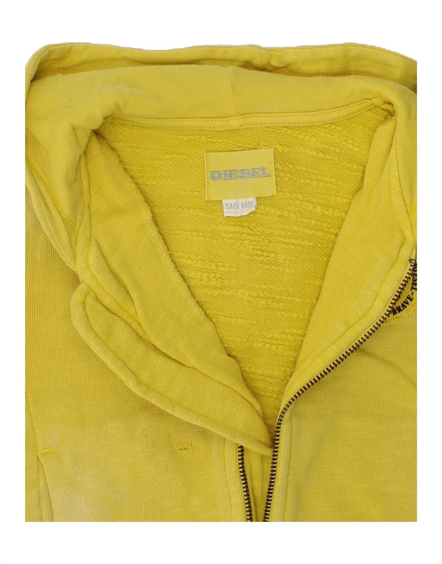 Diesel Baby Boys Zip Hoodie Sweater 12-18 Months Yellow Cotton Size M / US 6-8 / IT 42-44 - 4 Thumbnail