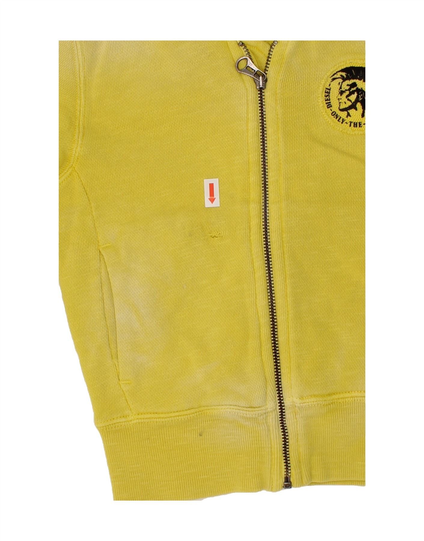 Diesel Baby Boys Zip Hoodie Sweater 12-18 Months Yellow Cotton Size M / US 6-8 / IT 42-44 - 3 Thumbnail