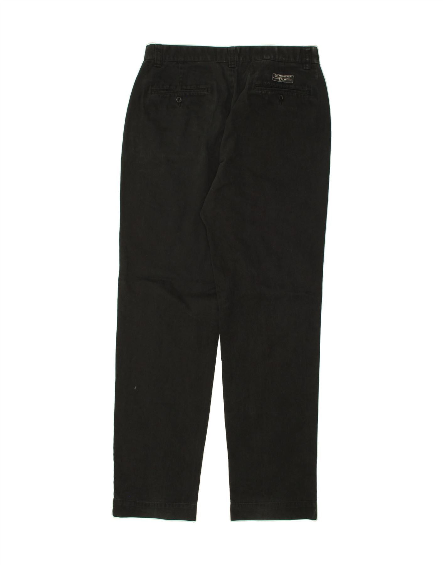 Polo Ralph Lauren Womens Tapered Chino Trousers W33 L34 Black Cotton Size 24" / US 00 / IT 34 - 2 Thumbnail