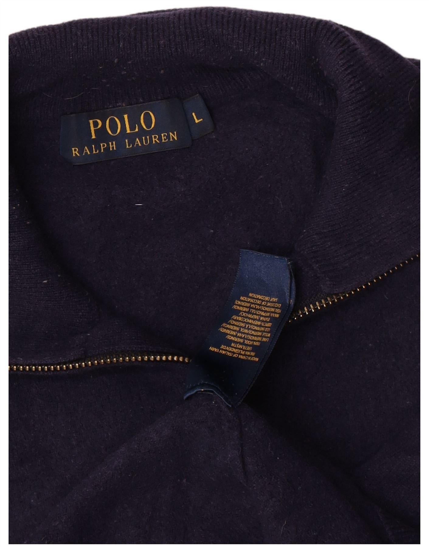 Polo Ralph Lauren Womens Zip Neck Jumper Sweater UK 16 Large Navy Blue Size M / US 6-8 / IT 42-44 - 4 Thumbnail