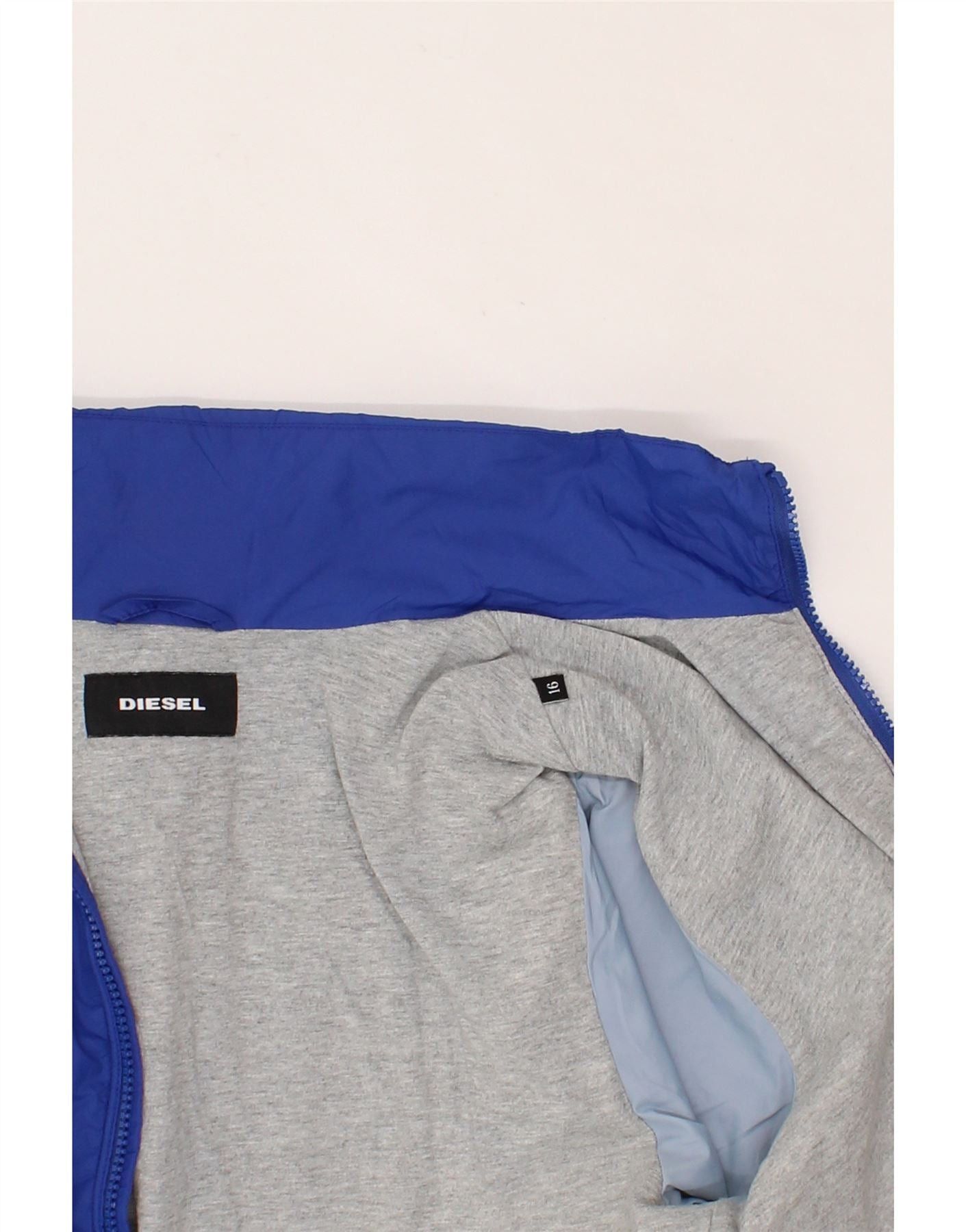 Diesel Boys Graphic Hooded Rain Jacket 15-16 Years Blue Nylon Size XL / US 12-14 / IT 48-50 - 4 Thumbnail
