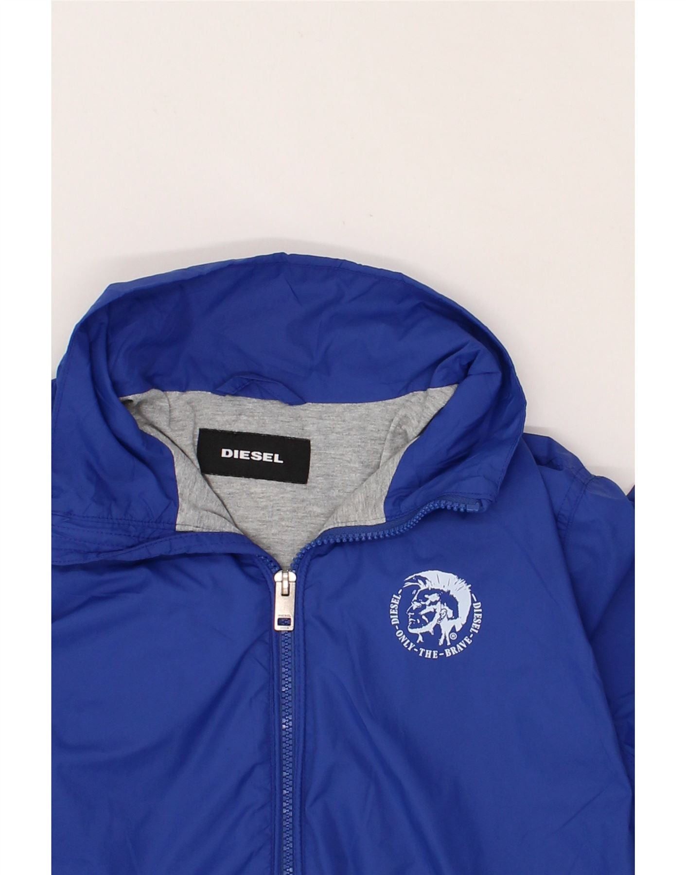 Diesel Boys Graphic Hooded Rain Jacket 15-16 Years Blue Nylon Size XL / US 12-14 / IT 48-50 - 5 Thumbnail