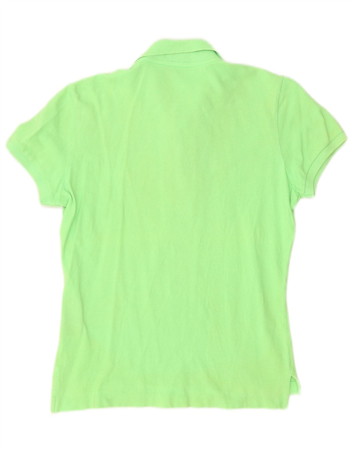 Ralph Lauren Womens Skinny Polo Shirt UK 16 Large Green Cotton Size M / US 6-8 / IT 42-44 - 2 Thumbnail