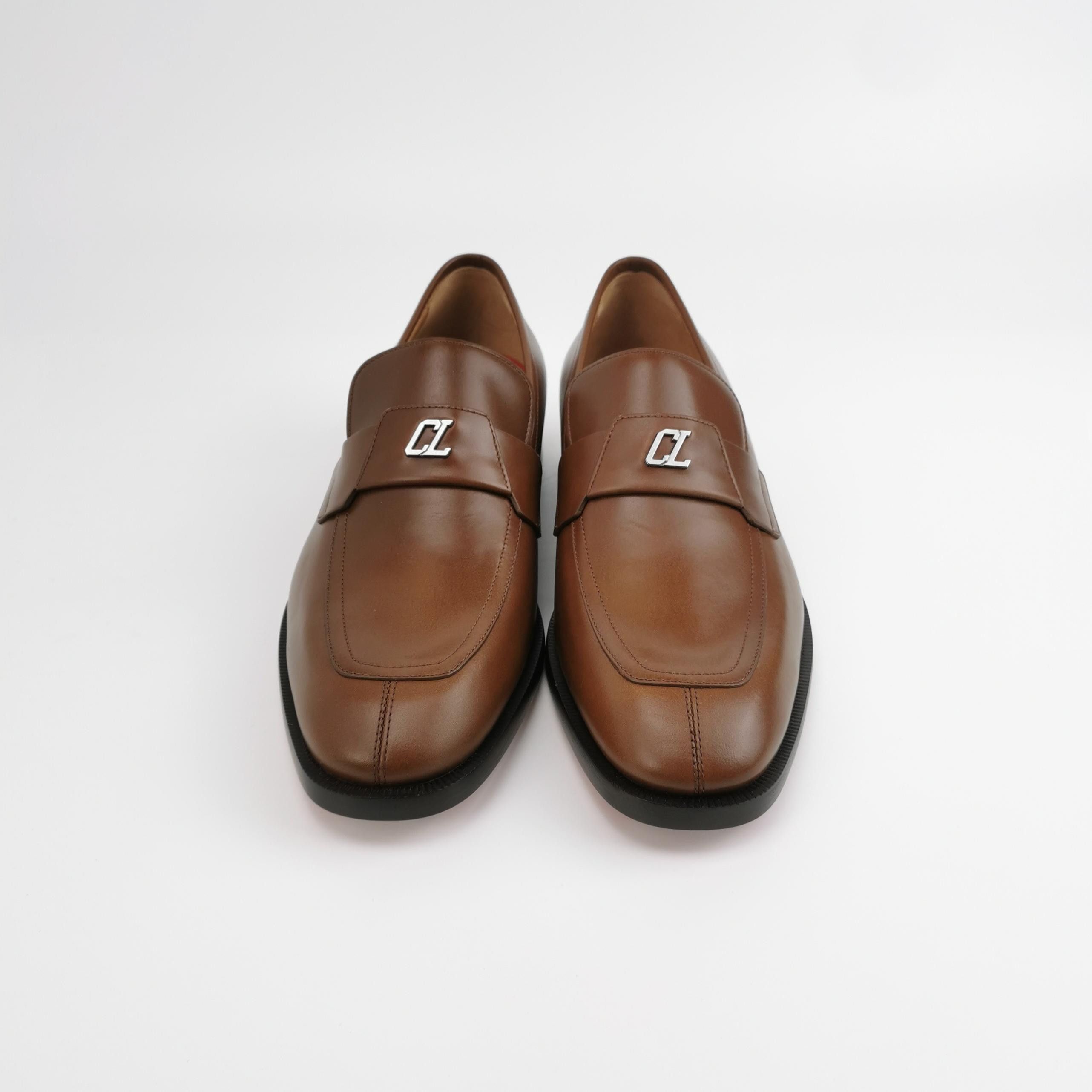 Christian Louboutin Christian Louboutin Brown Leather CL Loafers 39.5 Size US 6 / EU 39 - 4 Thumbnail