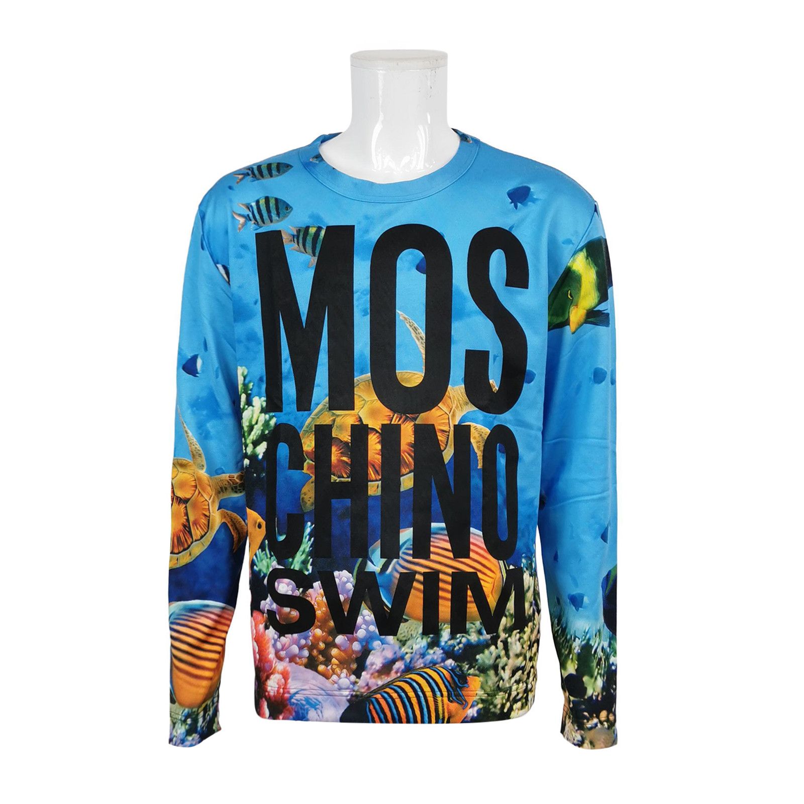 Moschino Moschino Ocean Print Logo Sweatshirt L Size US L / EU 52-54 / 3 - 2 Thumbnail