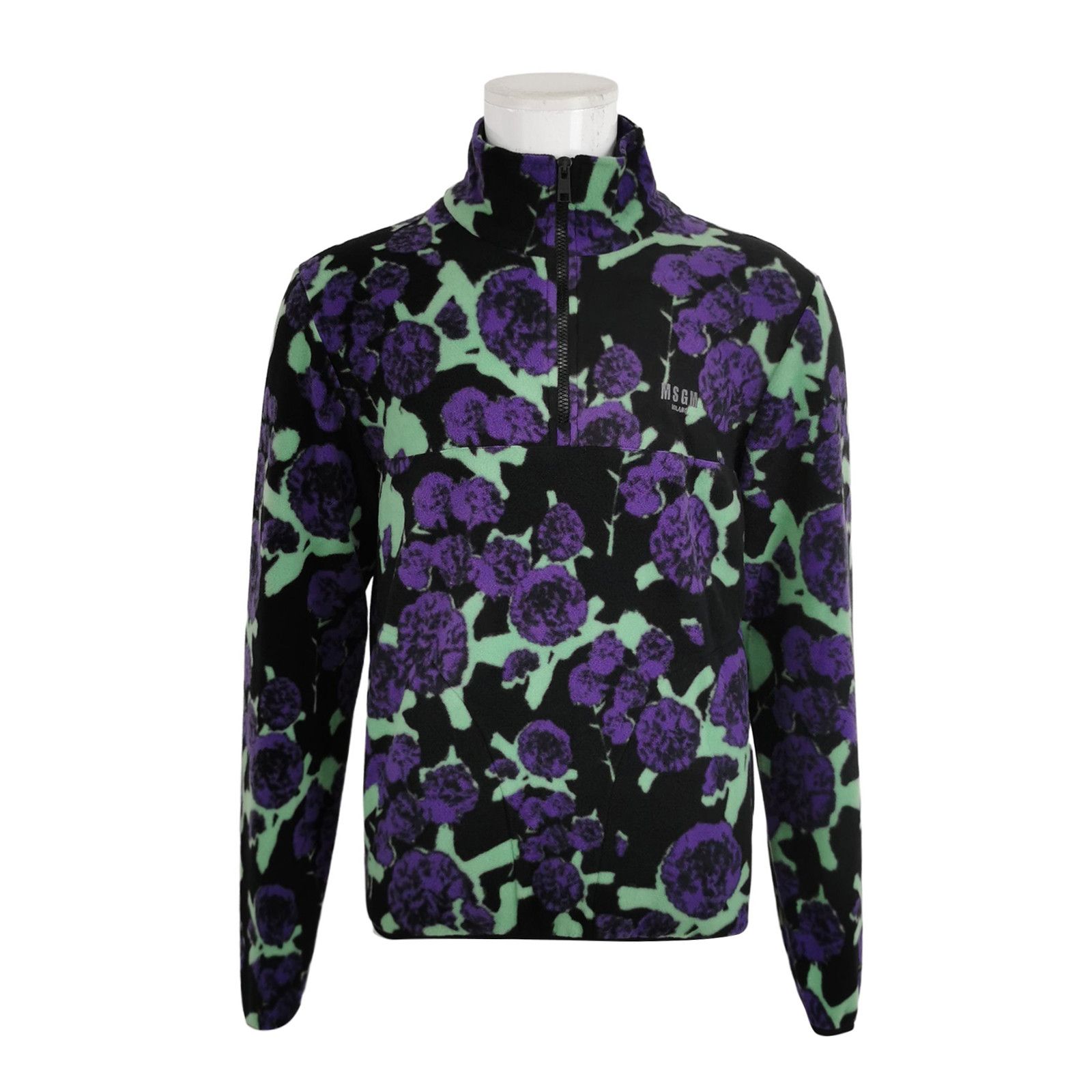 MSGM MSGM Floral Print Quarter-Zip Fleece Sweatshirt 46 Size US S / EU 44-46 / 1 - 2 Thumbnail