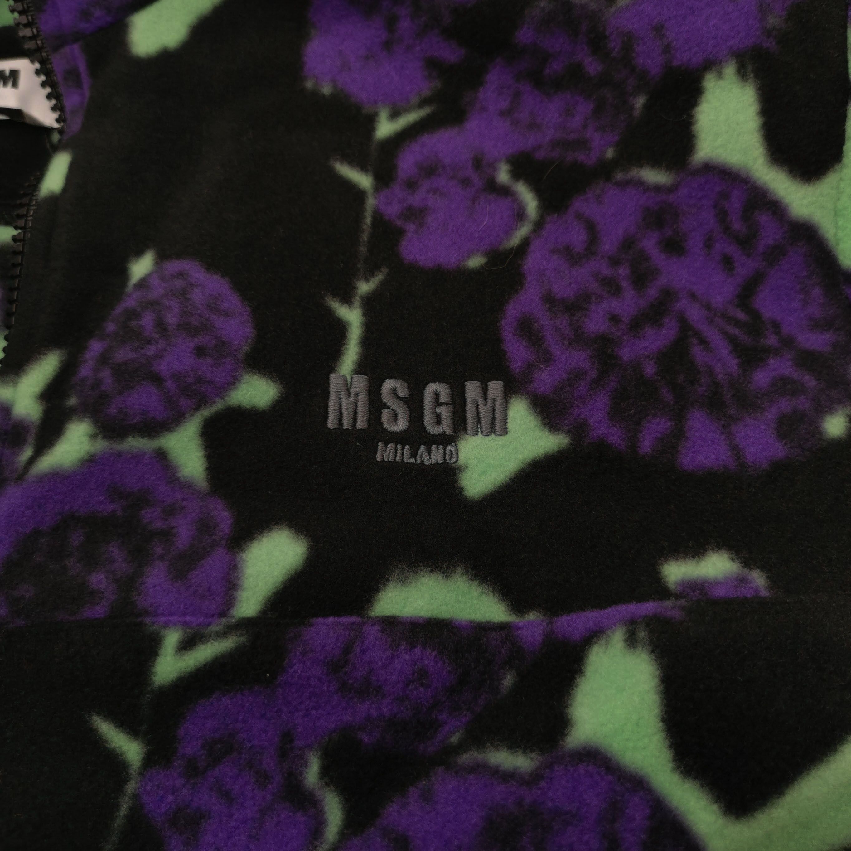 MSGM MSGM Floral Print Quarter-Zip Fleece Sweatshirt 46 Size US S / EU 44-46 / 1 - 4 Thumbnail