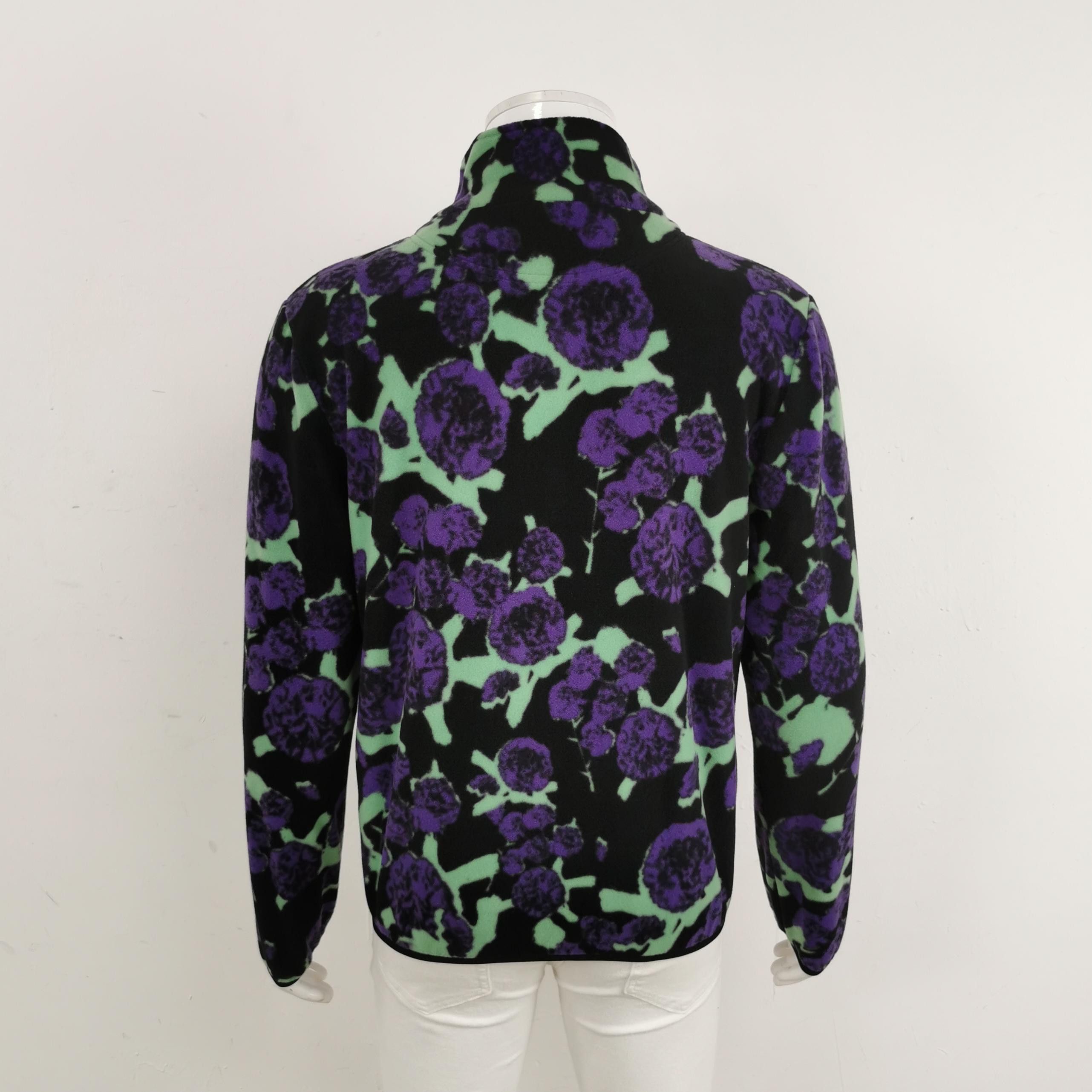 MSGM MSGM Floral Print Quarter-Zip Fleece Sweatshirt 46 Size US S / EU 44-46 / 1 - 3 Thumbnail
