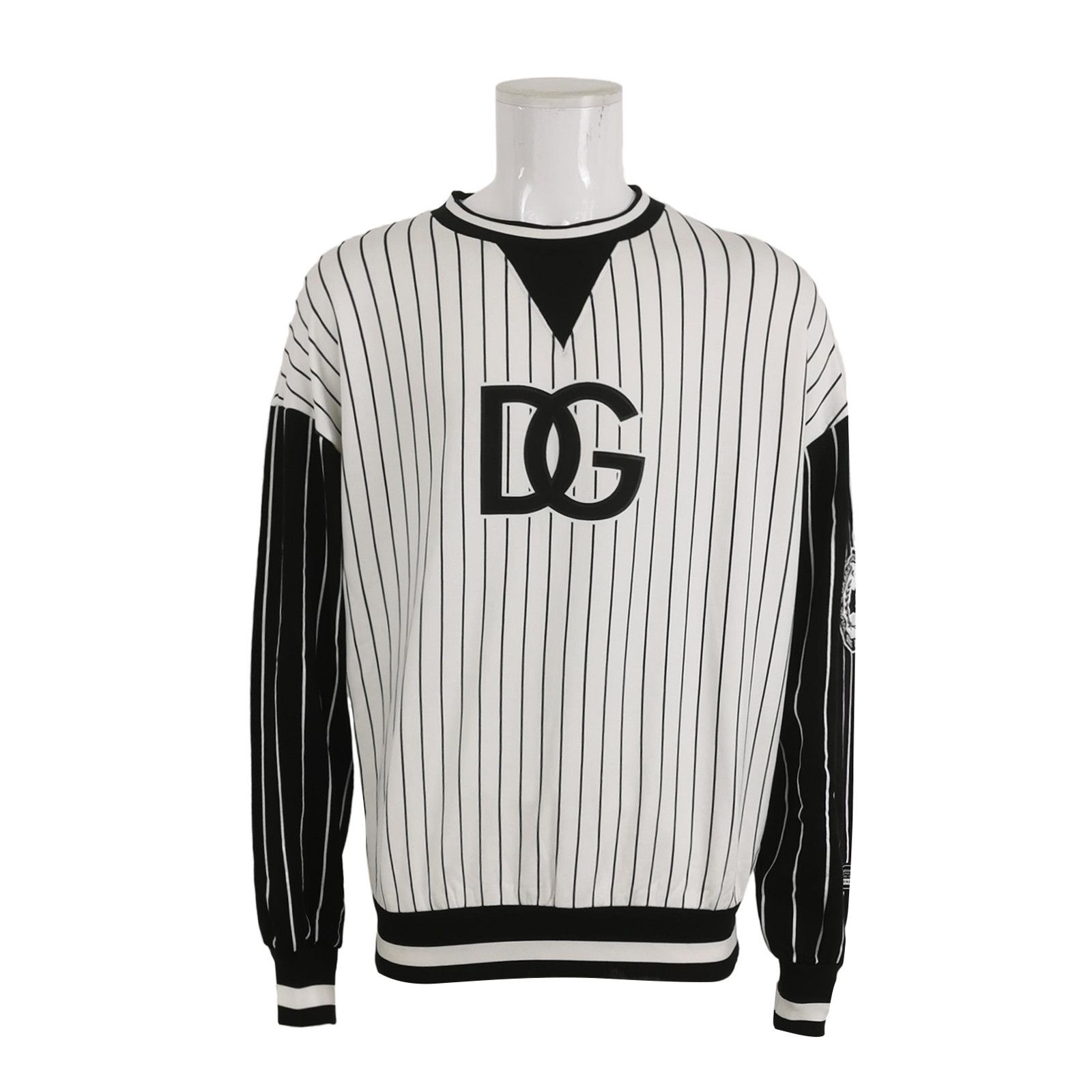 Dolce & Gabbana Dolce & Gabbana Striped Logo Sweatshirt Size M Size US M / EU 48-50 / 2 - 2 Thumbnail