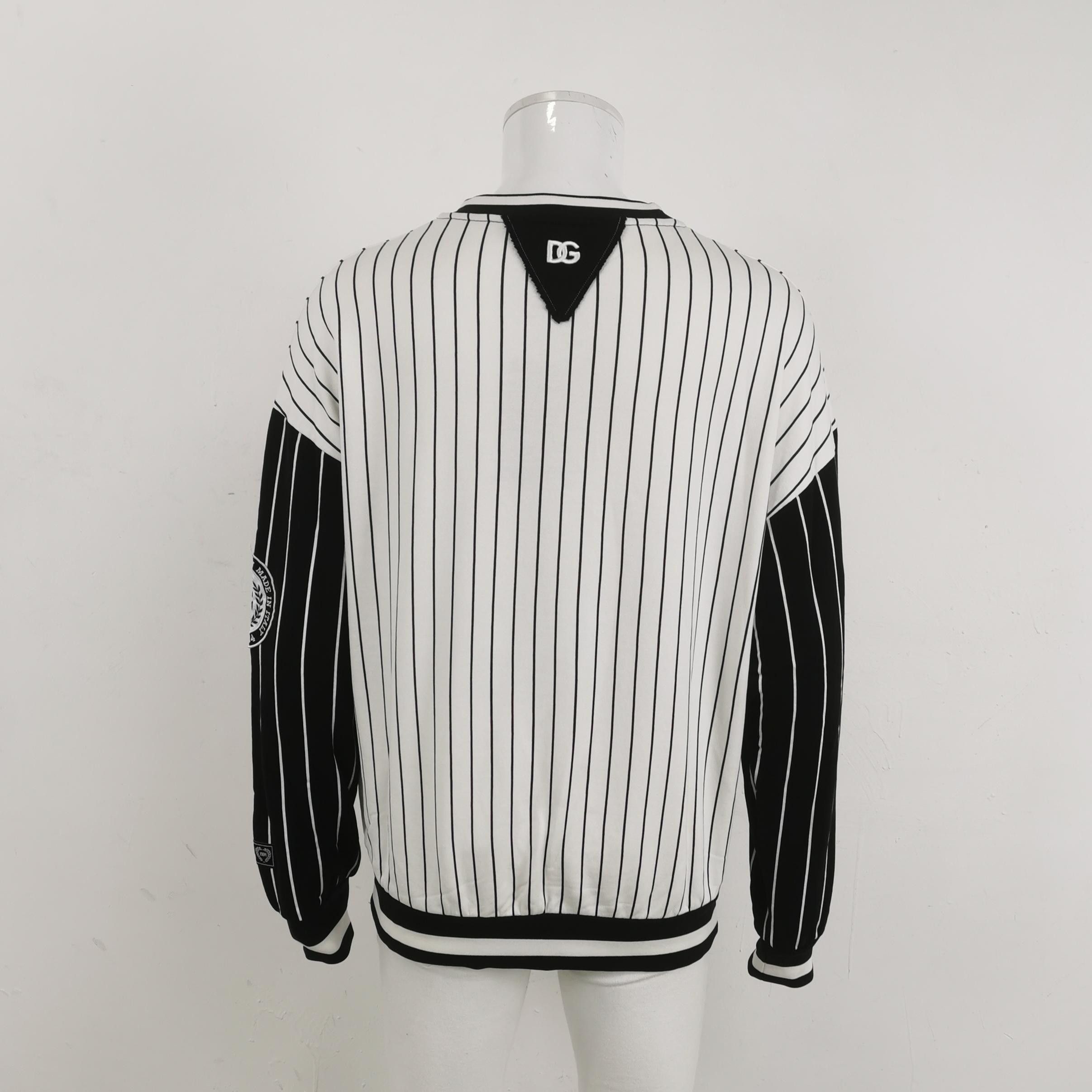 Dolce & Gabbana Dolce & Gabbana Striped Logo Sweatshirt Size M Size US M / EU 48-50 / 2 - 3 Thumbnail