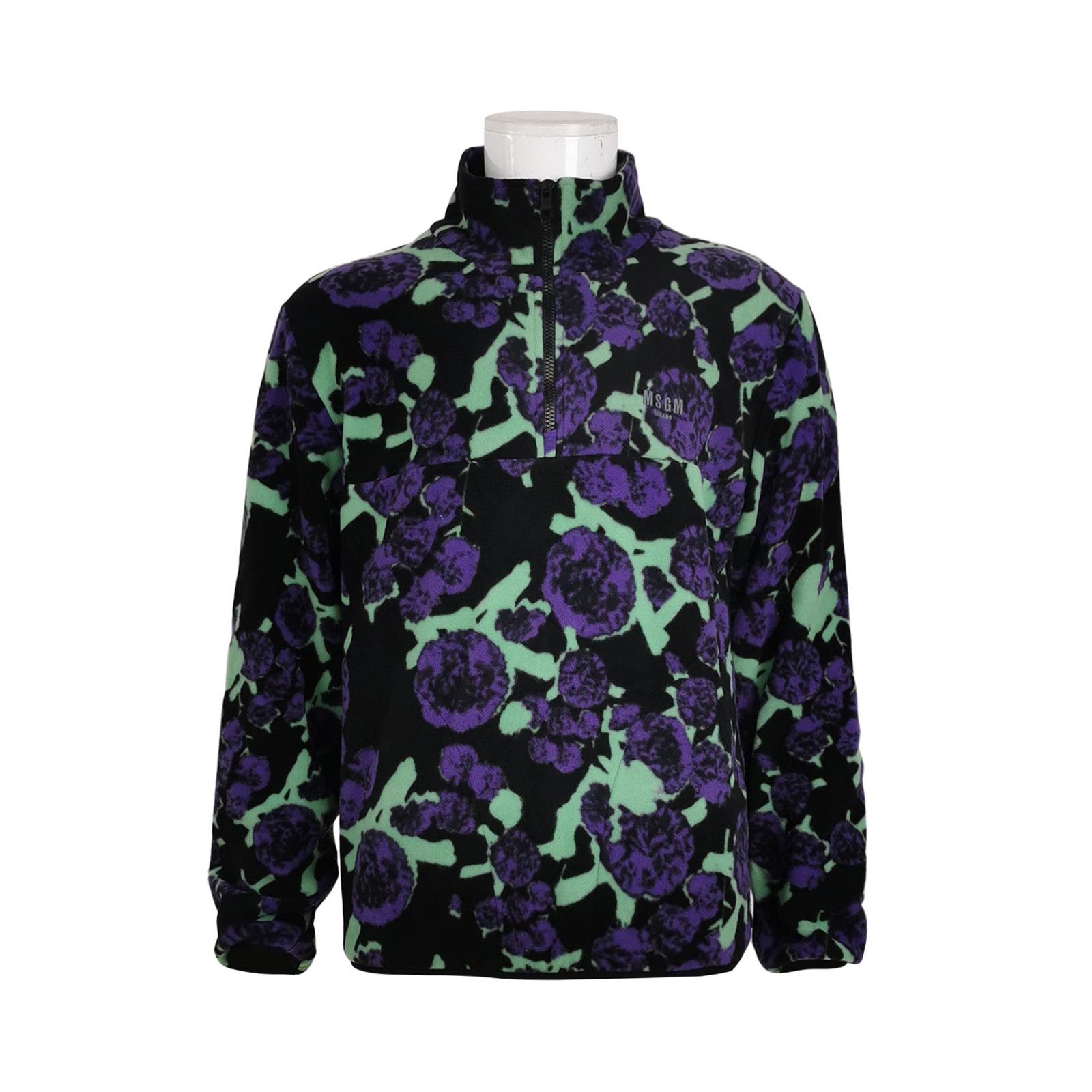 MSGM MSGM Floral Logo Half-Zip Sweatshirt Size 48 Size US M / EU 48-50 / 2 - 2 Thumbnail