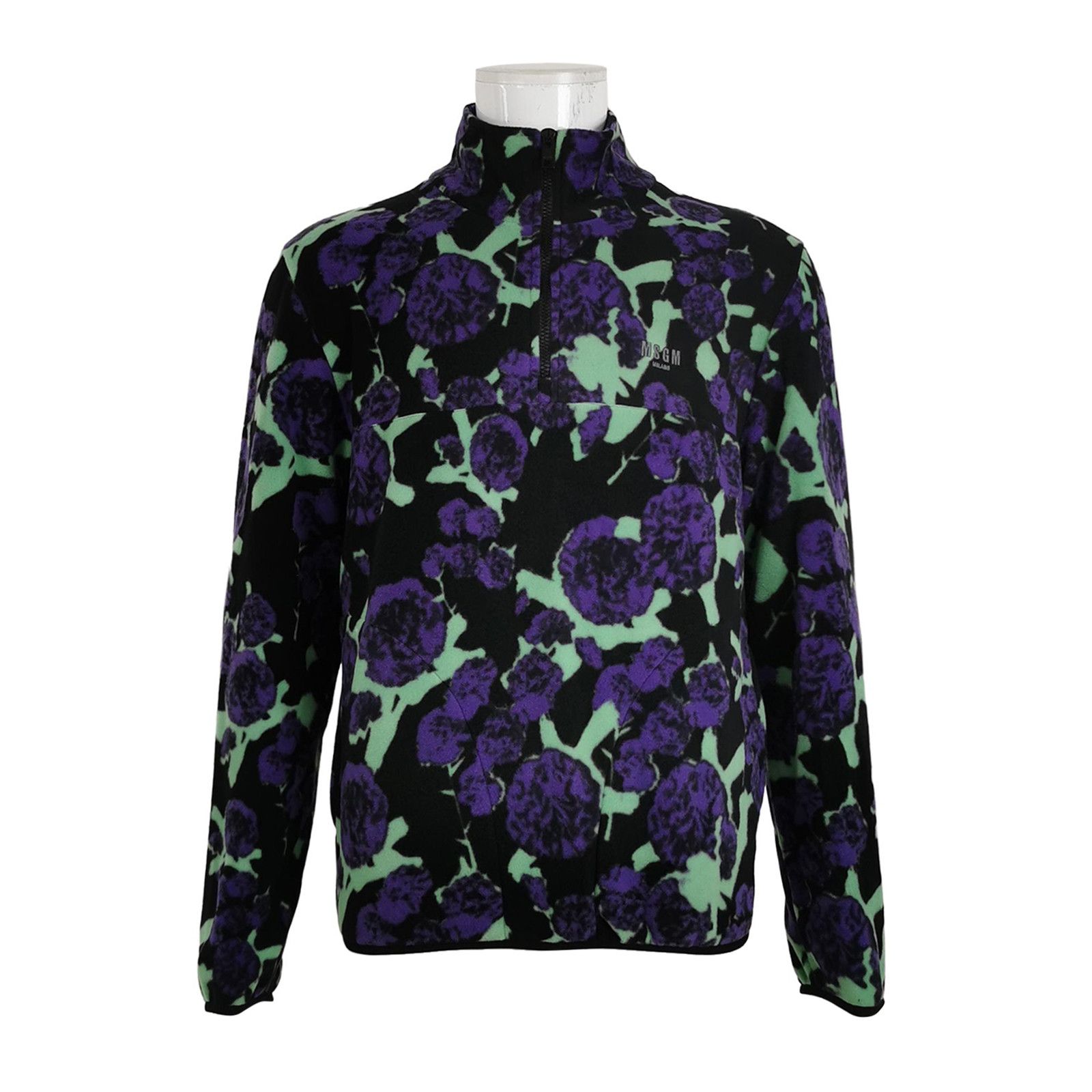MSGM MSGM Floral Fleece Quarter-Zip Sweatshirt Size 48 Size US M / EU 48-50 / 2 - 2 Thumbnail
