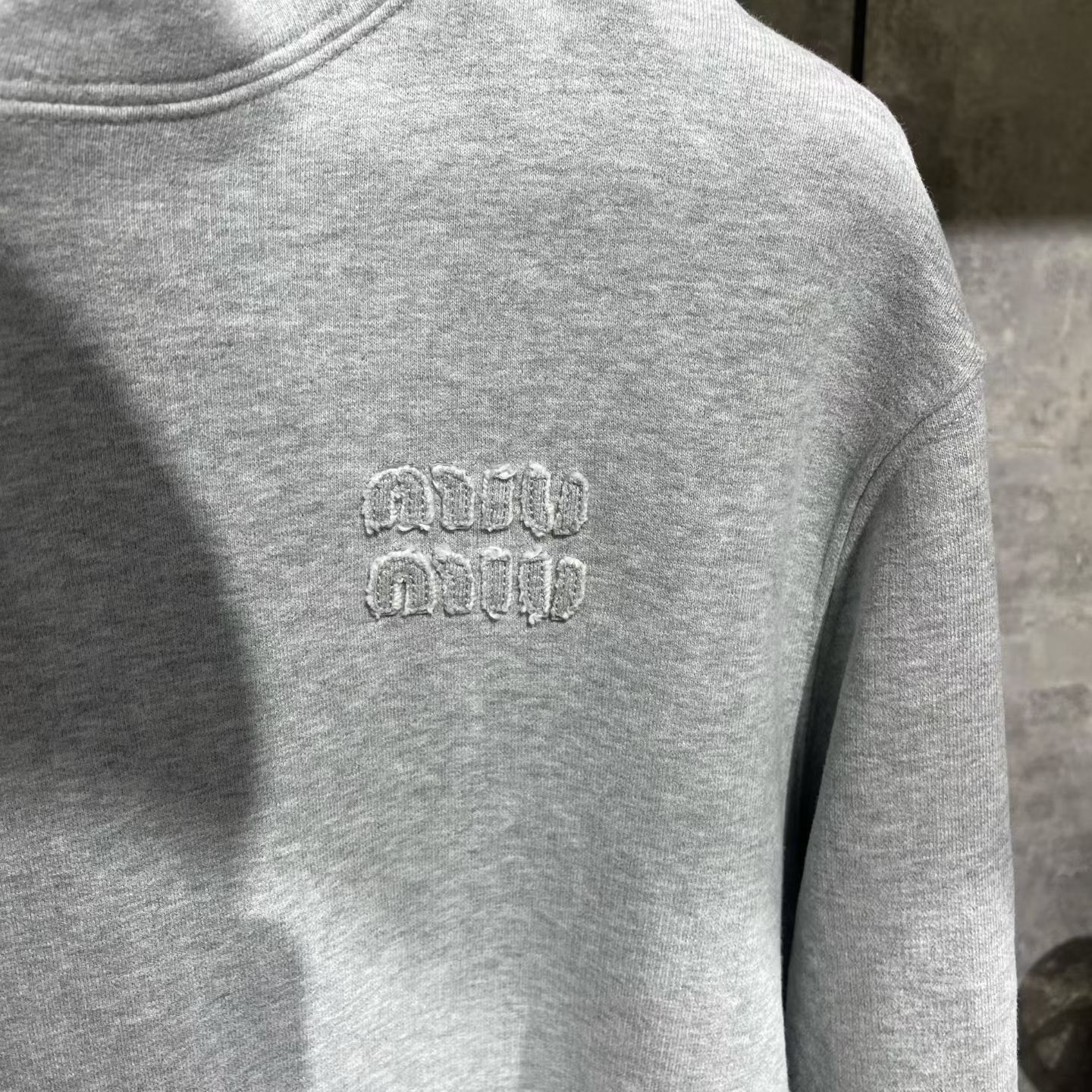 Miu Miu Miu Miu Retro Embroidered Gray Hoodie M Women Size M / US 6-8 / IT 42-44 - 4 Thumbnail