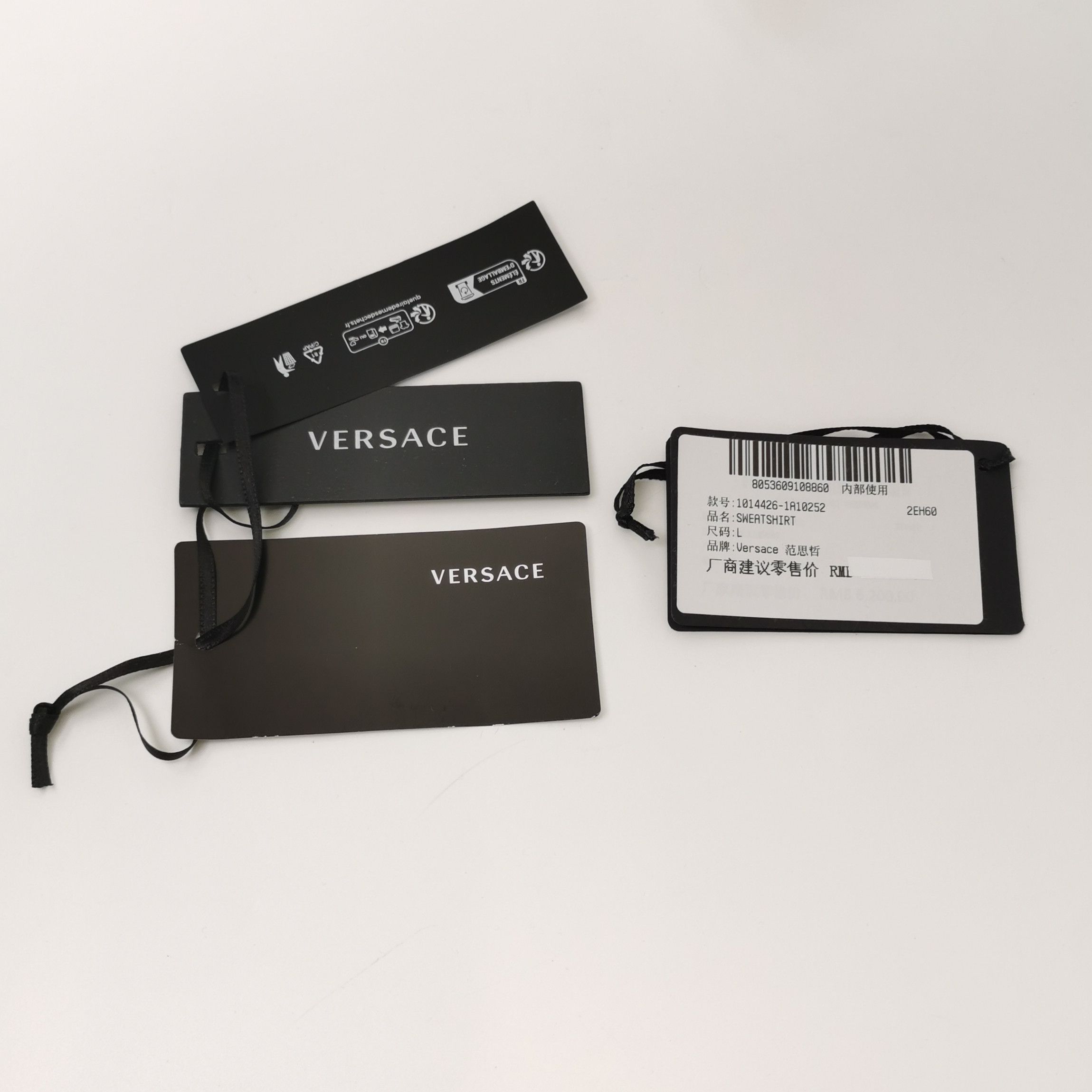 Versace Versace Script Logo Embroidered Sweatshirt Size L Size US L / EU 52-54 / 3 - 5 Thumbnail