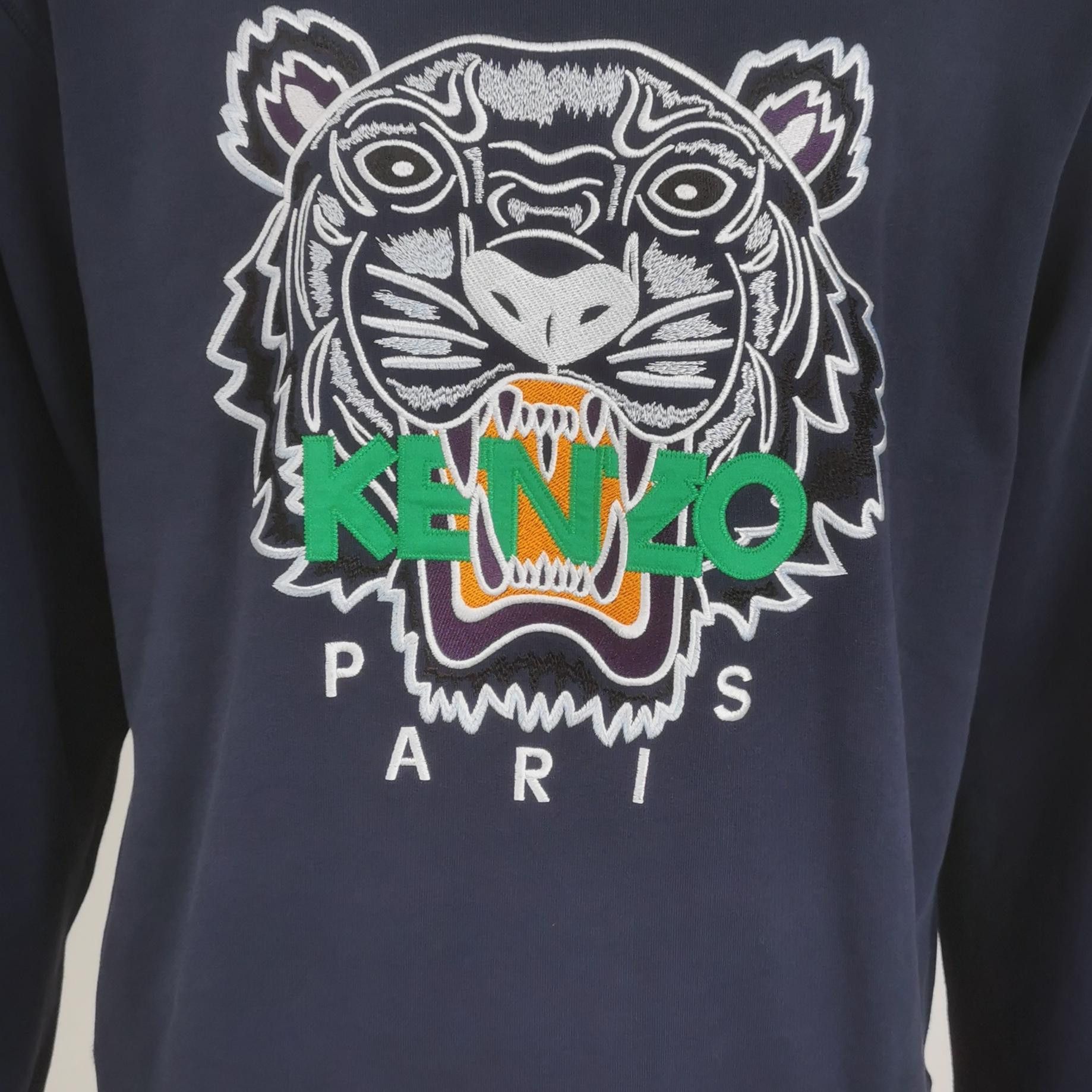 Kenzo Kenzo Tiger Head Navy Sweatshirt XL Size US XL / EU 56 / 4 - 4 Thumbnail