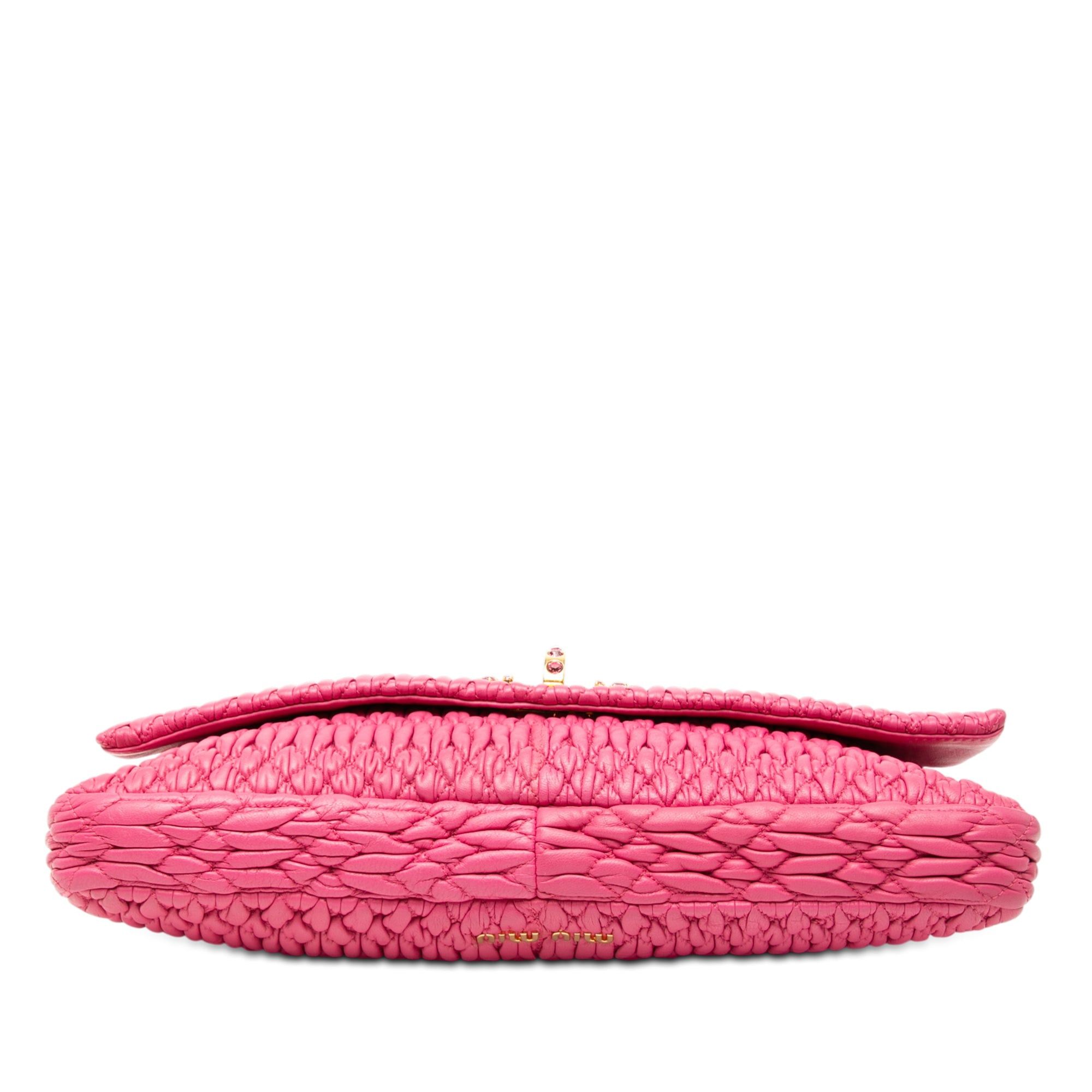 Miu Miu Matelasse Nappa Crystal Chain Satchel Size ONE SIZE - 3 Thumbnail
