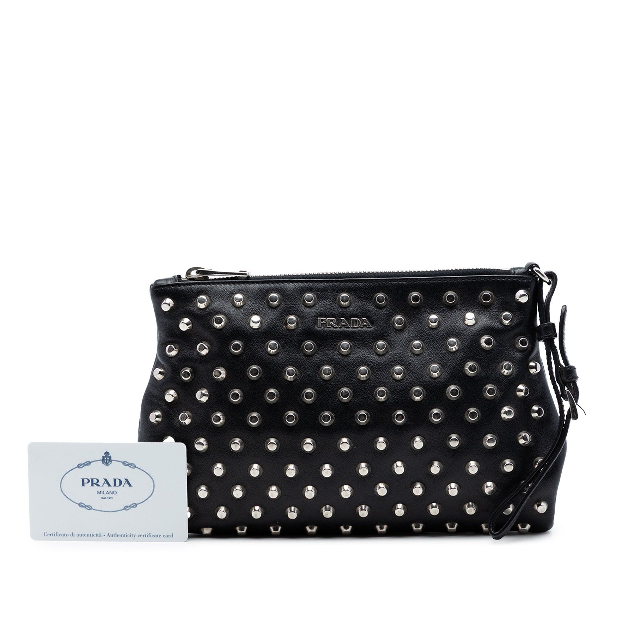 Prada Studded Leather Clutch Size ONE SIZE - 7 Thumbnail