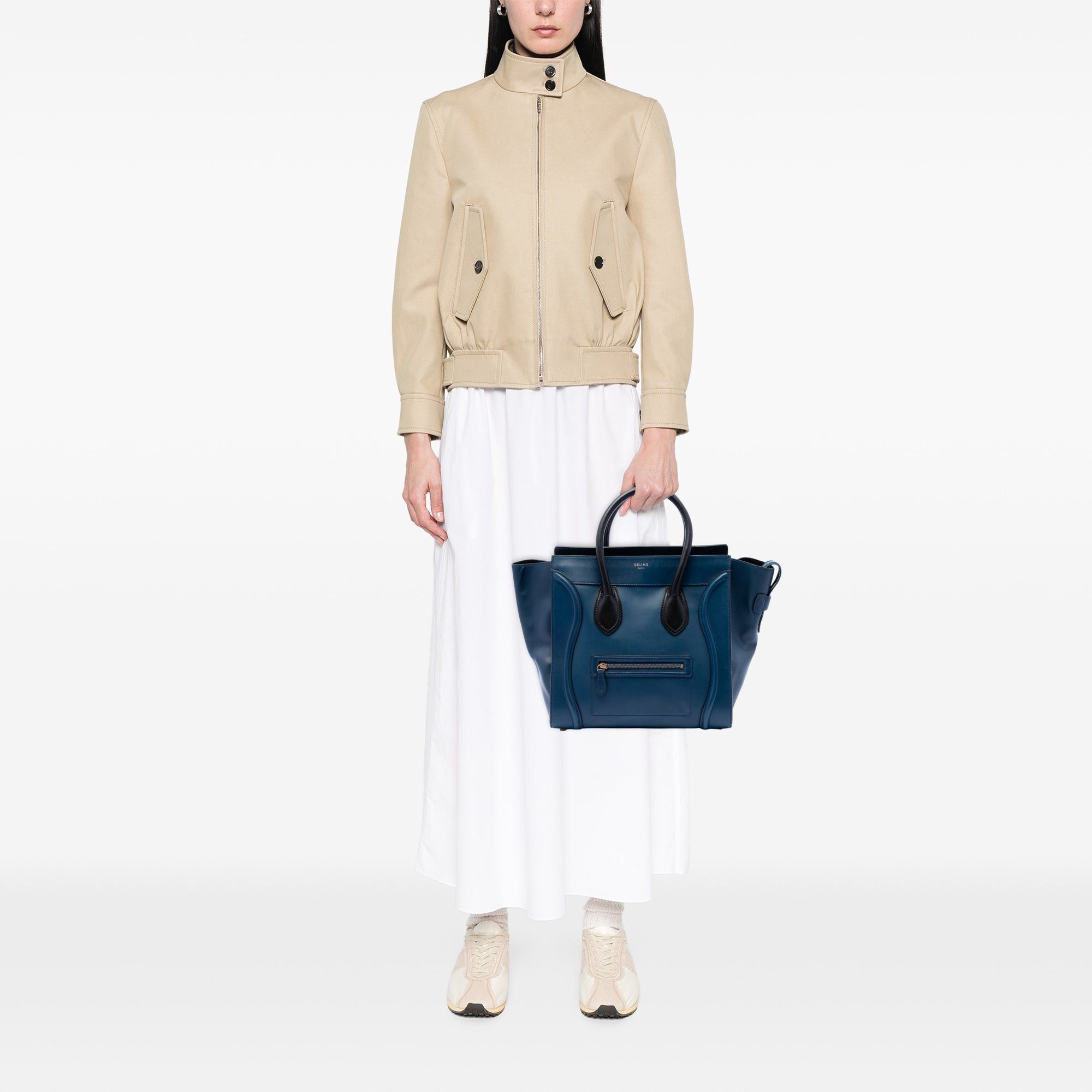 Celine Mini Bicolor Leather Luggage Tote Size ONE SIZE - 7 Thumbnail