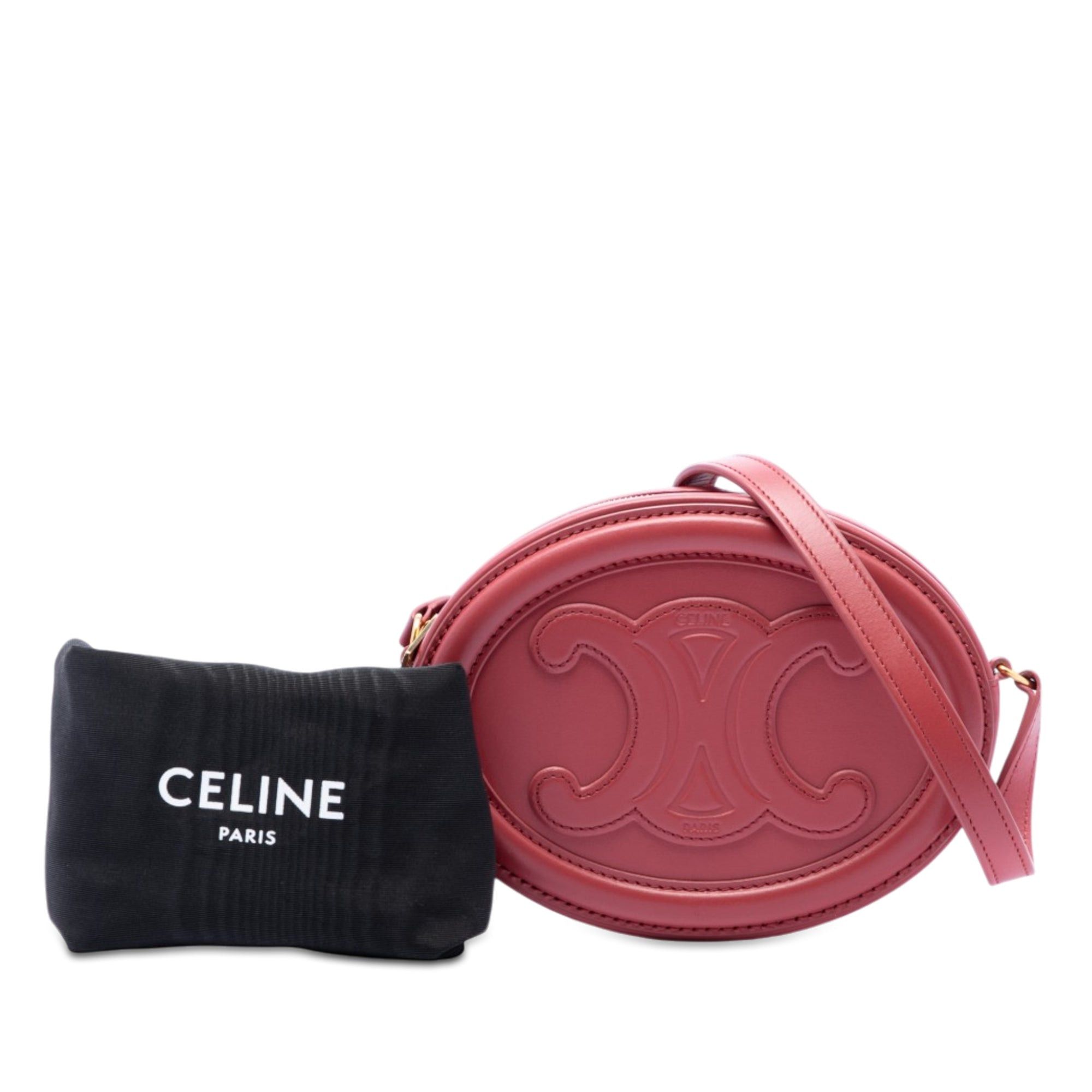 Celine Small Calfskin Cuir Triomphe Oval Crossbody Size ONE SIZE - 8 Thumbnail