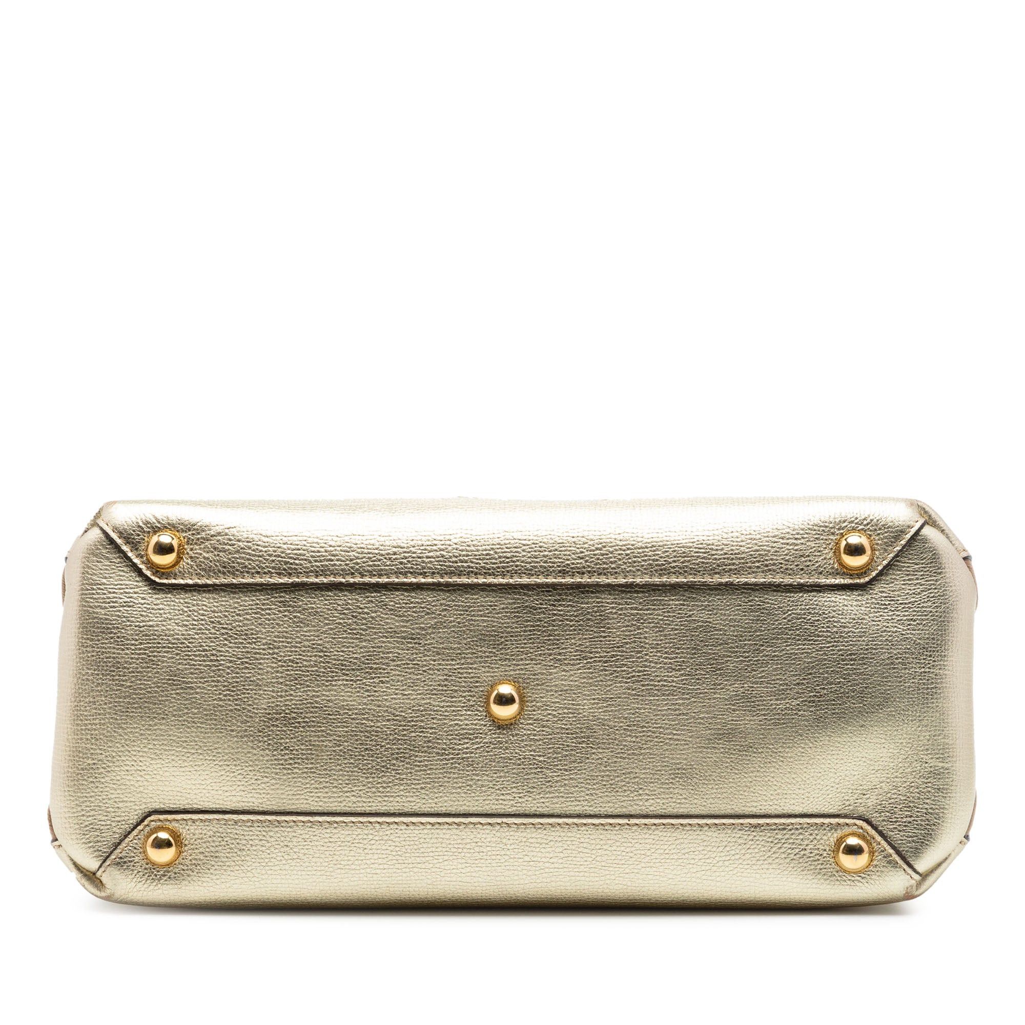 Burberry Medium Metallic Leather and House Check Banner Satchel Size ONE SIZE - 3 Thumbnail