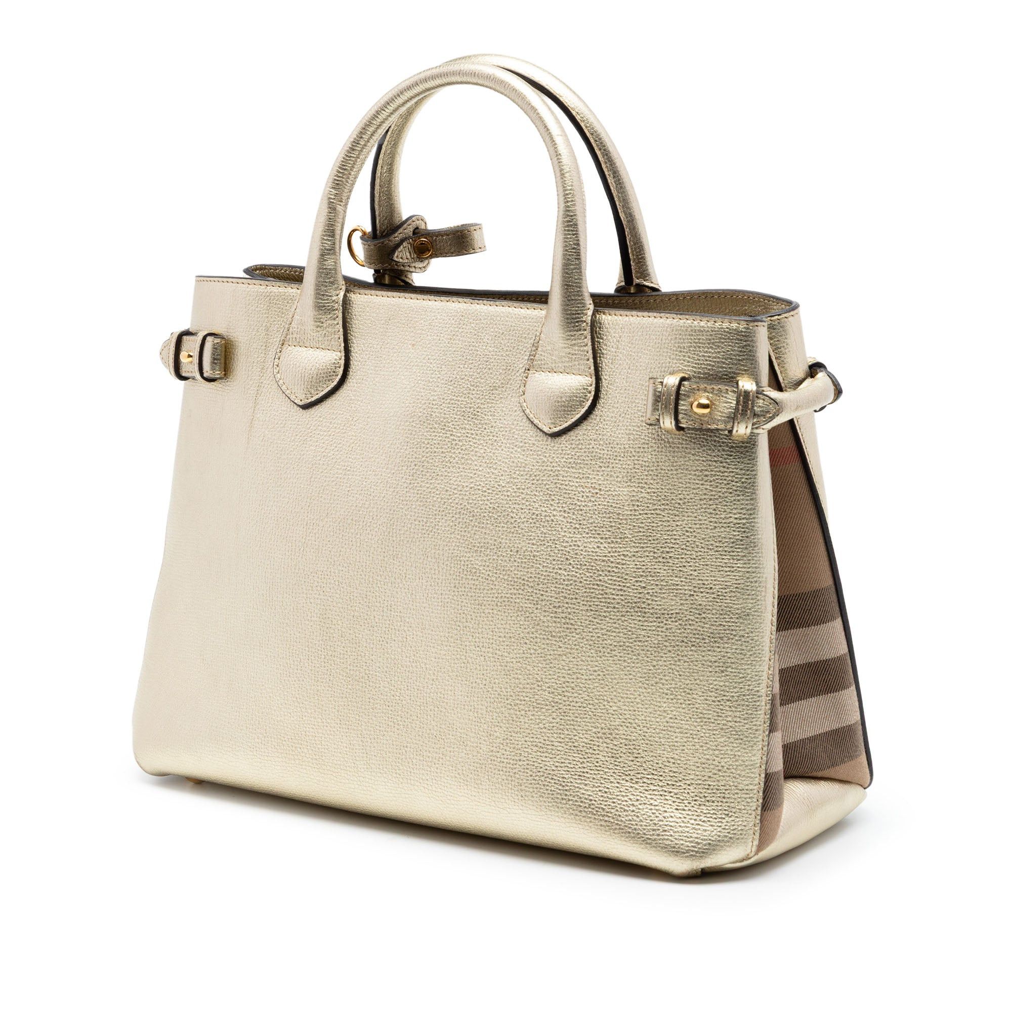 Burberry Medium Metallic Leather and House Check Banner Satchel Size ONE SIZE - 2 Thumbnail