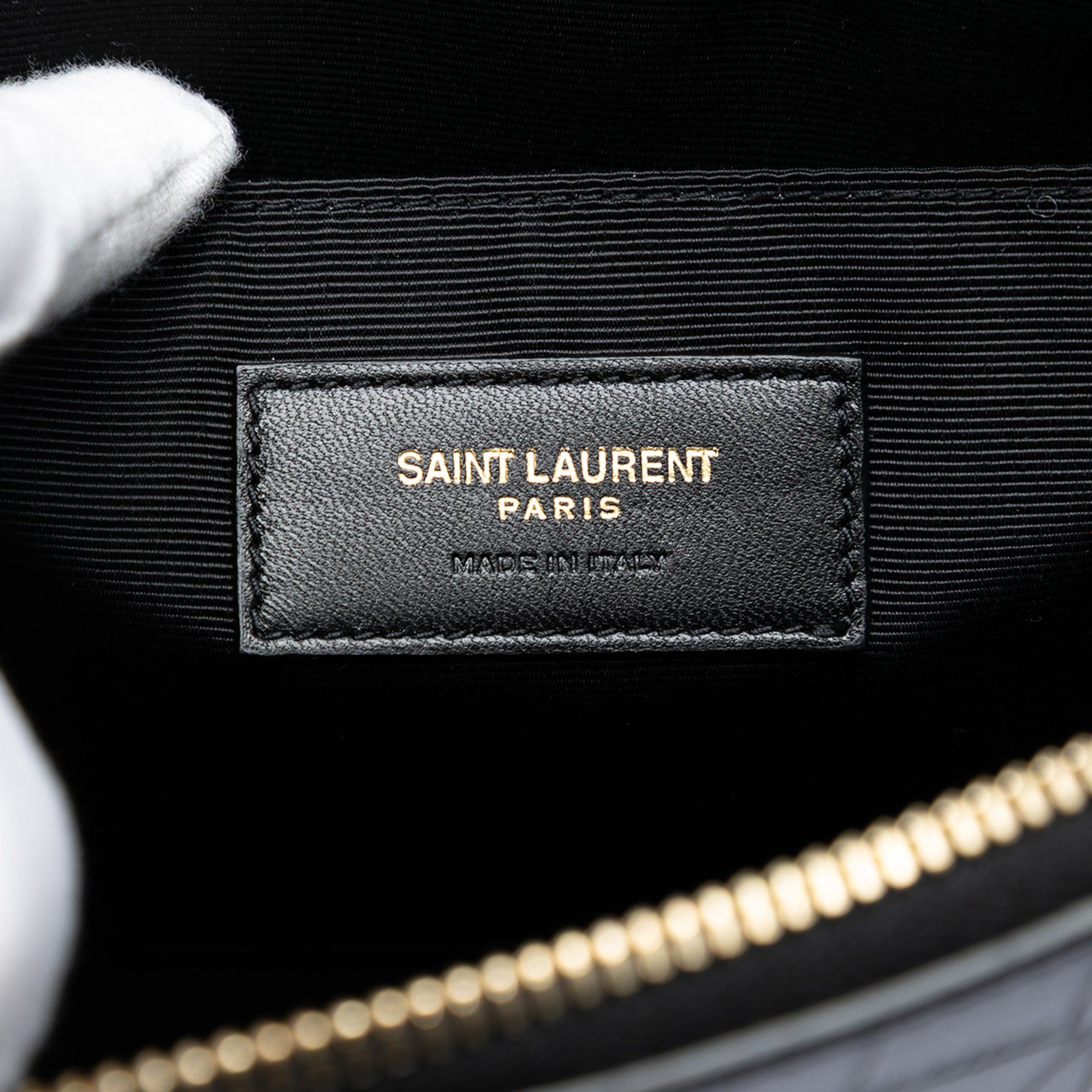 Saint Laurent Paris Croc Embossed Leather Tiny Monogram Zipped Tablet Holder Size ONE SIZE - 5 Thumbnail