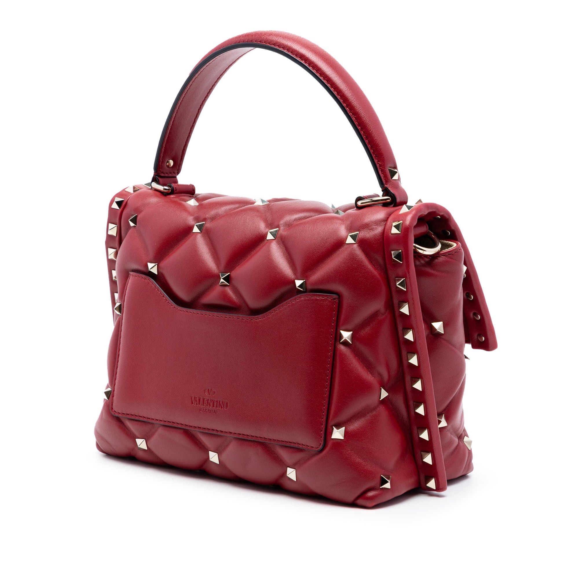 Valentino Medium Lambskin Candystud Top Handle Satchel Size ONE SIZE - 2 Thumbnail