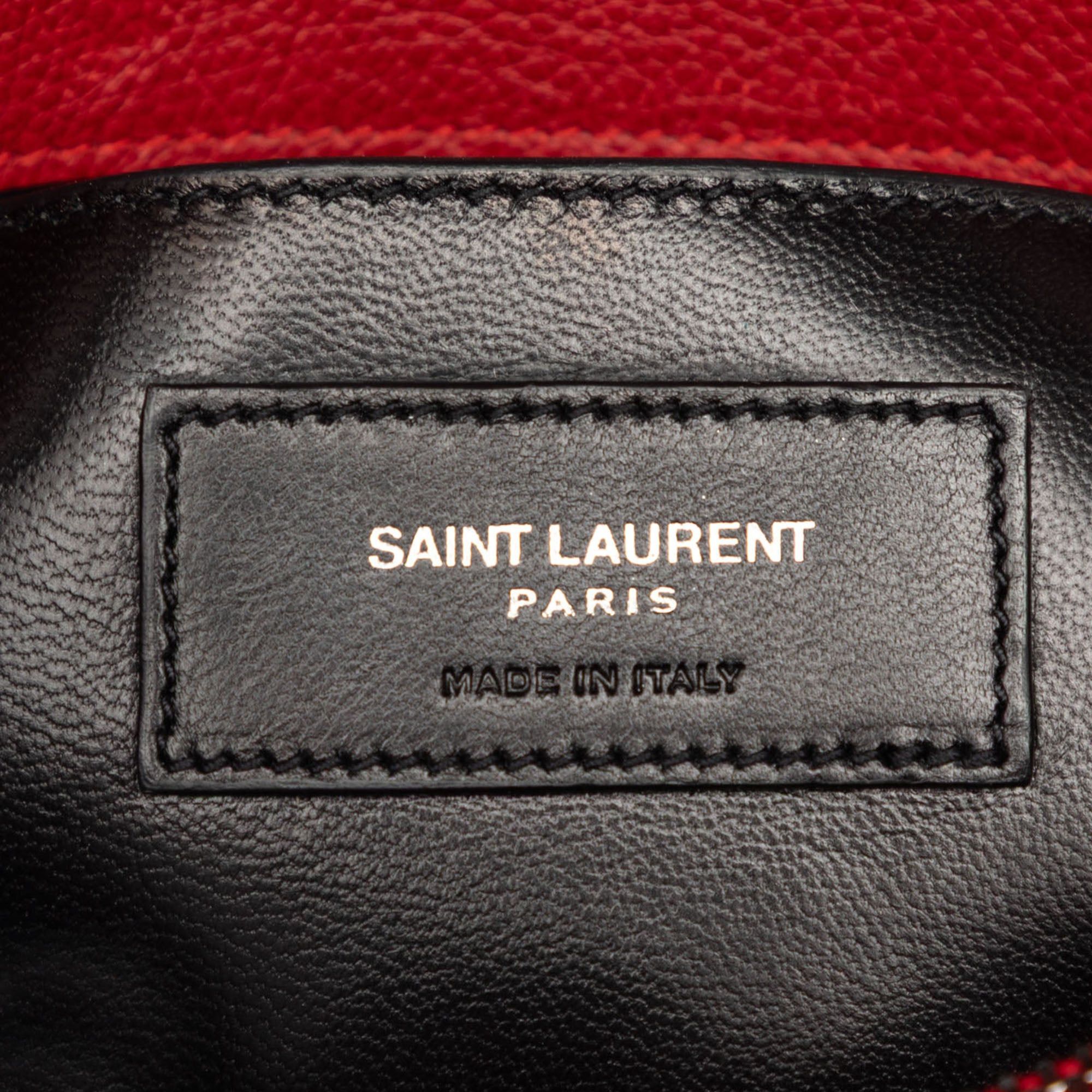 Saint Laurent Paris Medium Chevron Sheepskin Monogram College Satchel Size ONE SIZE - 5 Thumbnail