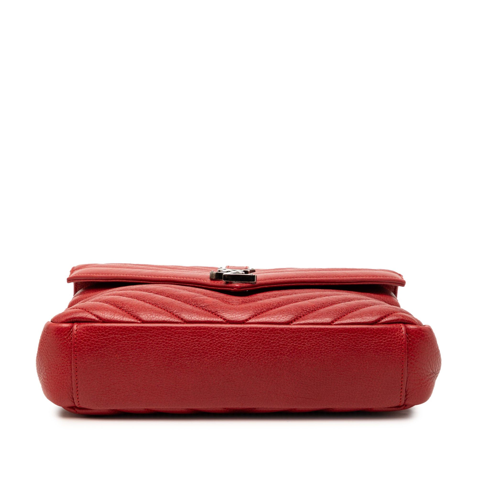 Saint Laurent Paris Medium Chevron Sheepskin Monogram College Satchel Size ONE SIZE - 3 Thumbnail