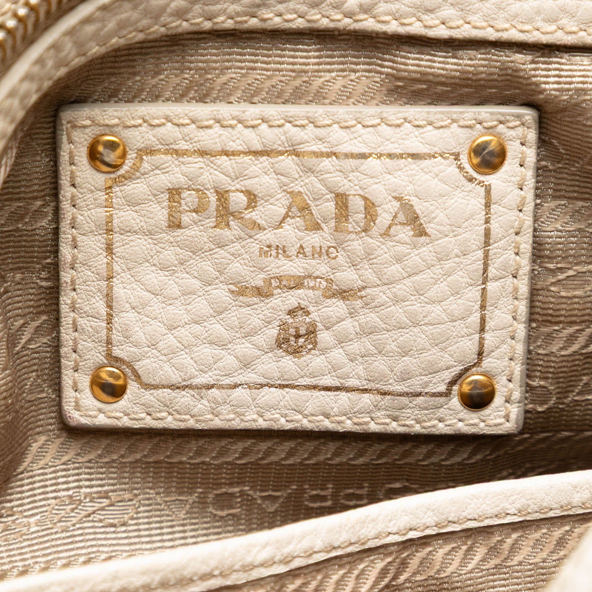 Prada Vitello Daino Trimmed Canvas Canapa Logo Satchel Size ONE SIZE - 5 Thumbnail