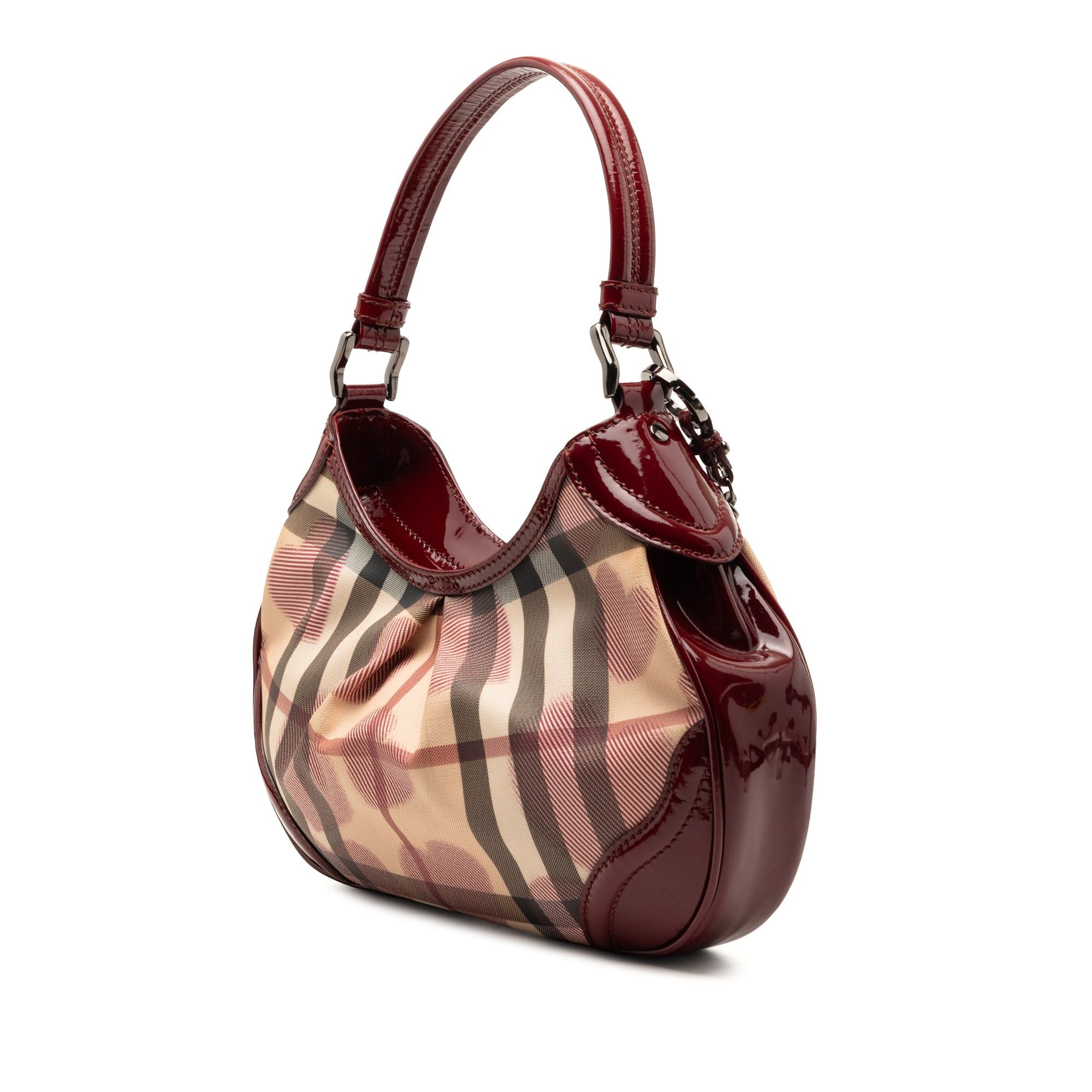 Burberry Small Nova Check Coated Canvas Hearts Hernville Hobo Size ONE SIZE - 2 Thumbnail