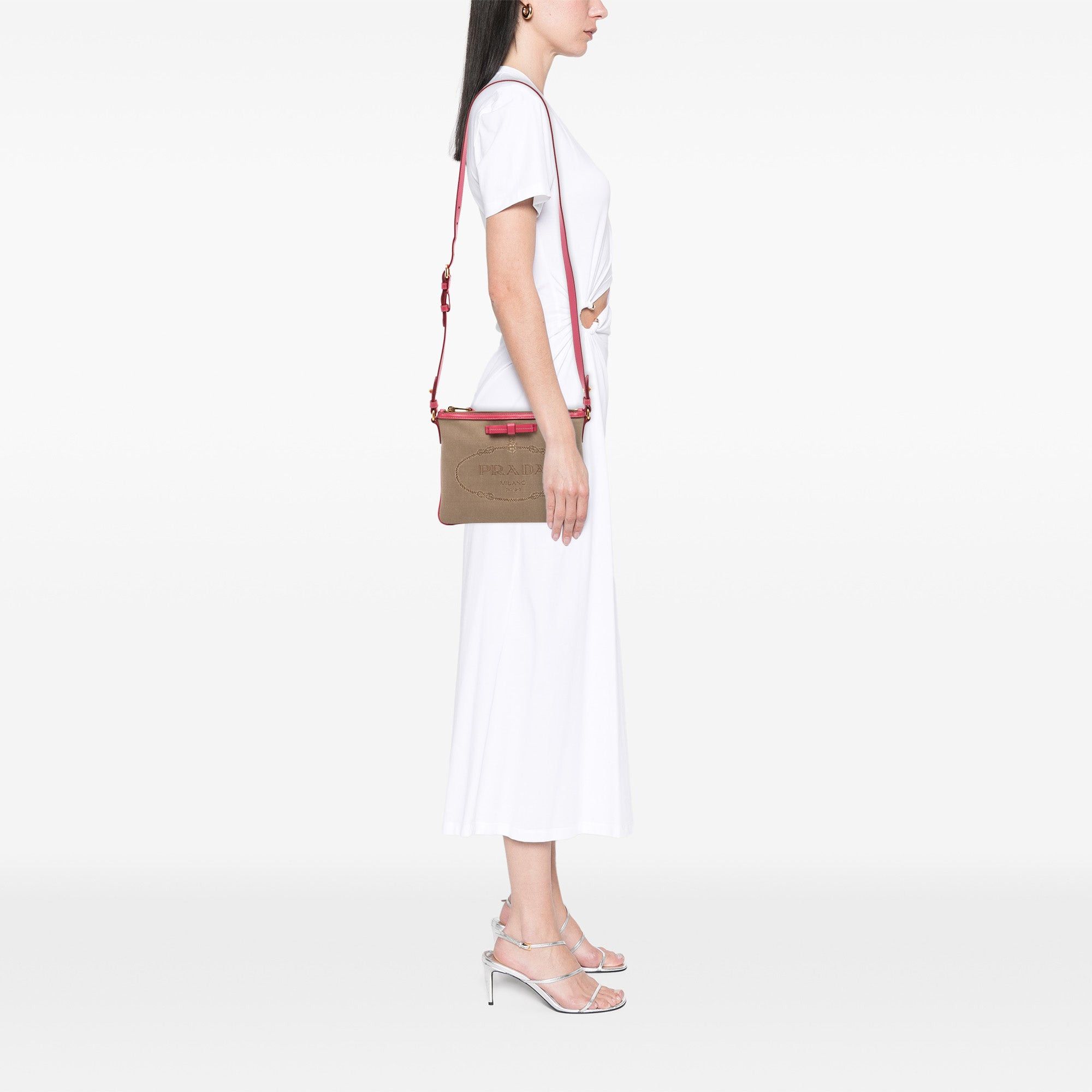 Prada Canvas Canapa Logo Bow Crossbody Size ONE SIZE - 6 Thumbnail