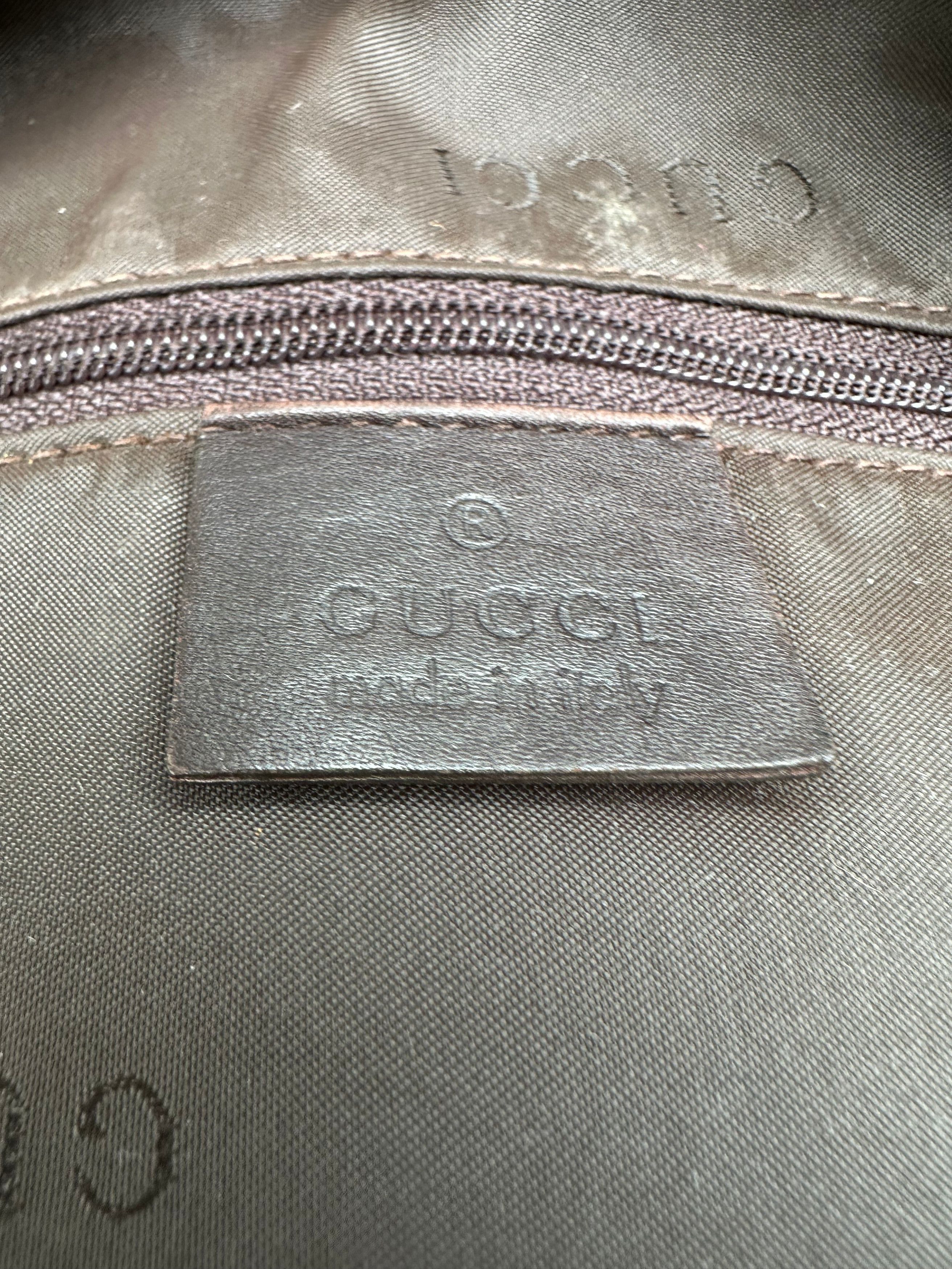 Gucci Vintage Canvas Leather Hobo Shoulder Bag Olive Green Brown Size ONE SIZE - 8 Thumbnail